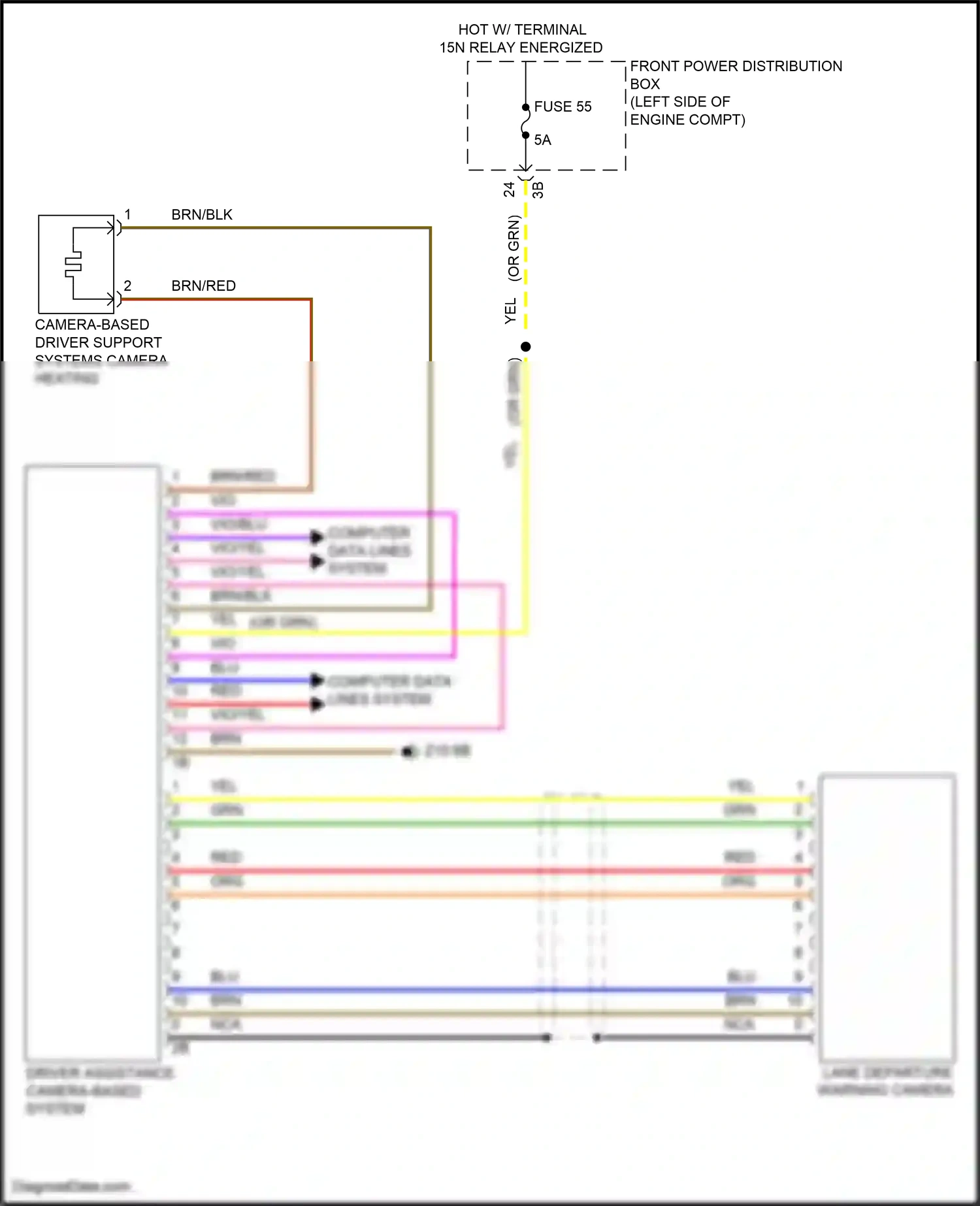 MINI Cooper III (2013-2018) driver assistance camera-based system wiring diagram  (2 of 2)
