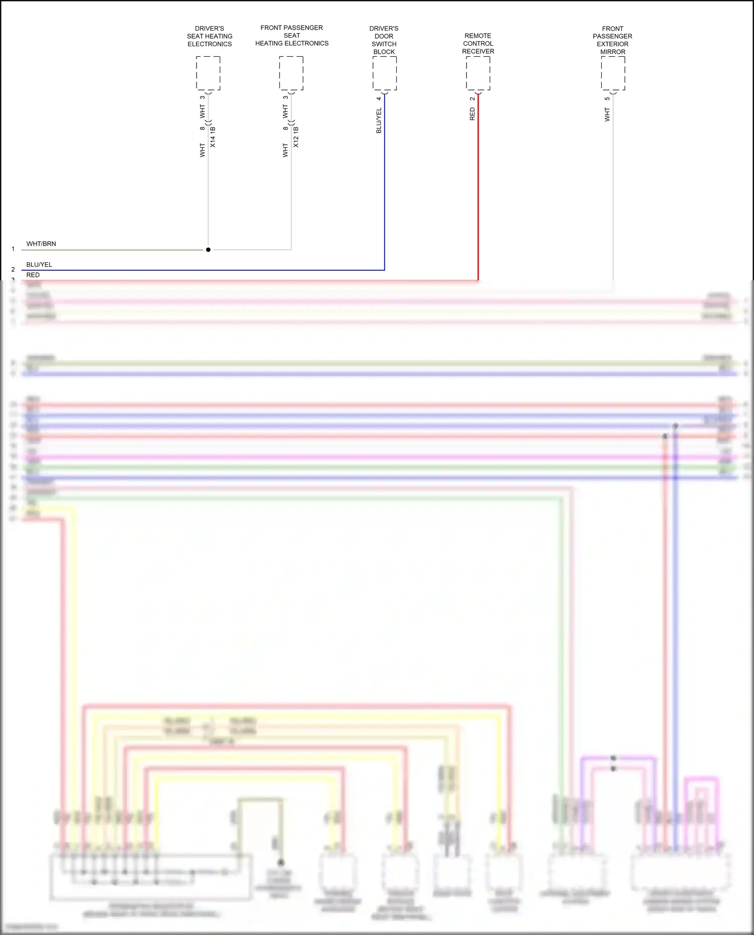 MINI Cooper III (2013-2018) front passenger seat heating electronics wiring diagram  (2 of 3)