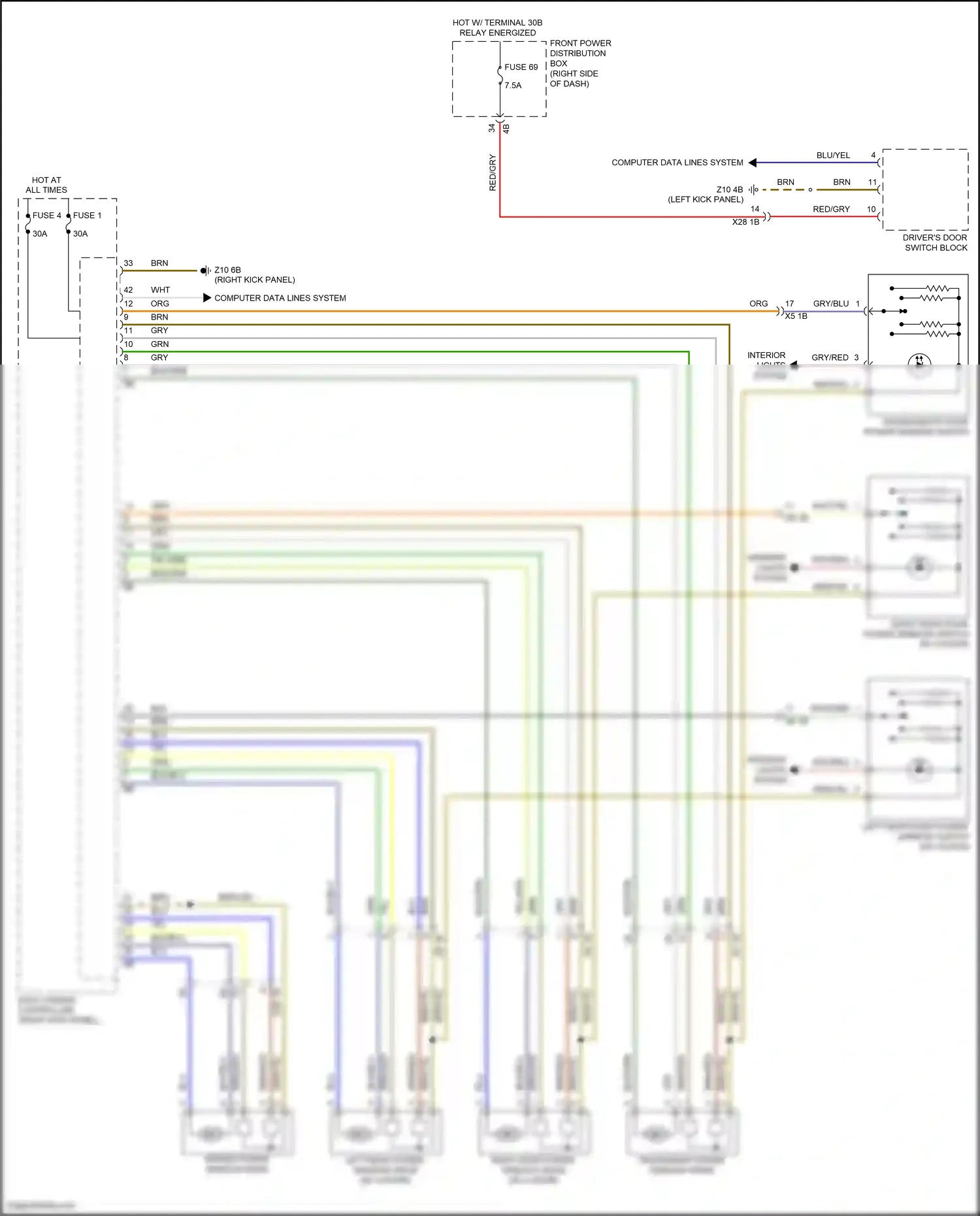 MINI Cooper III (2013-2018) gry/blu wiring diagram  (6 of 41)