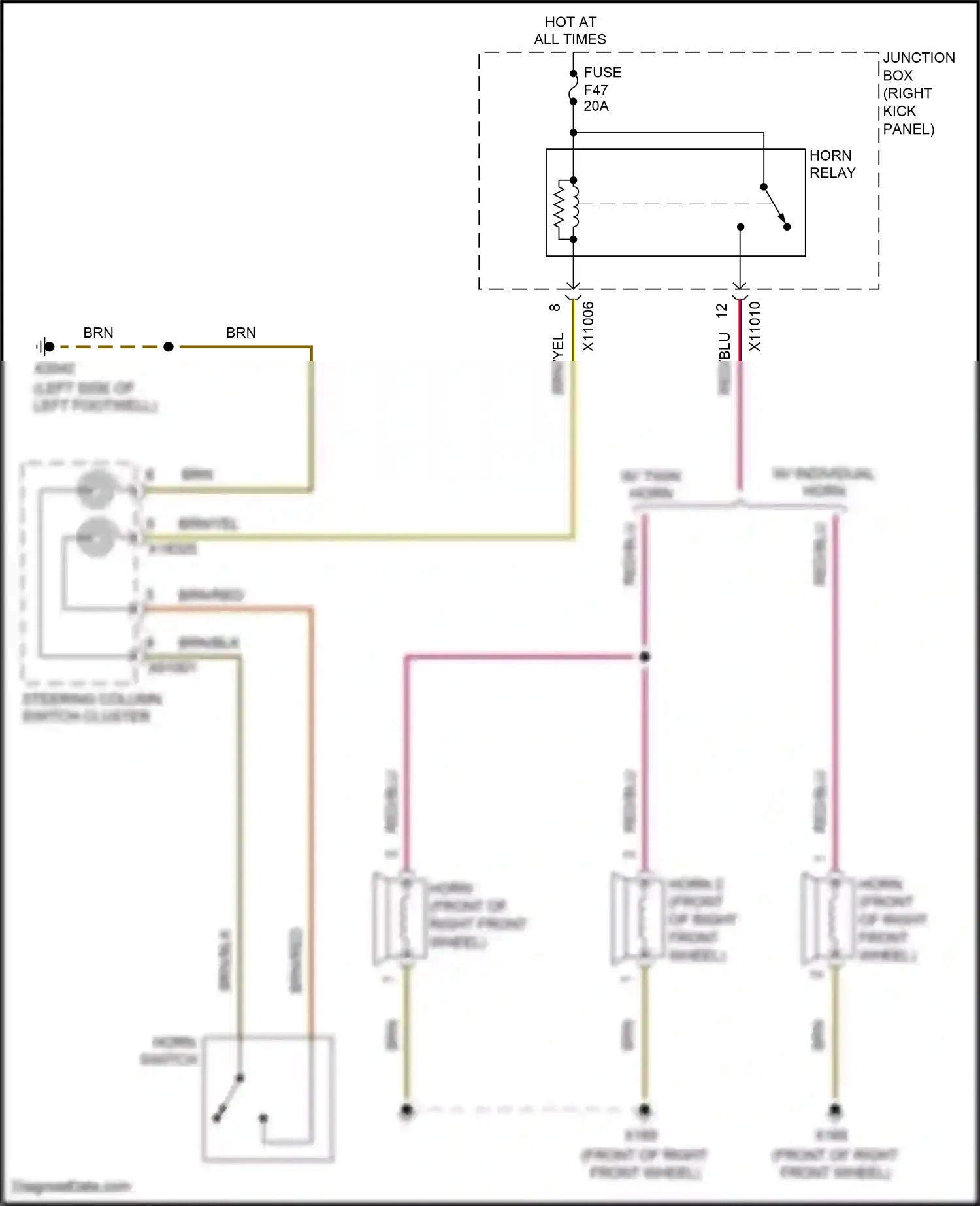 MINI Cooper III (2013-2018) horn 2 wiring diagram  (4 of 6)