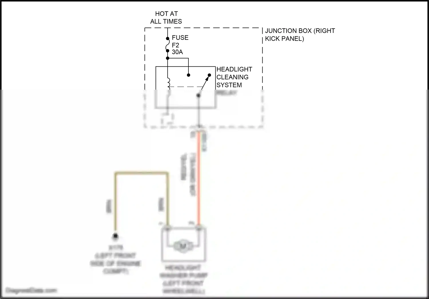MINI Cooper III (2013-2018) junction box (right kick panel) wiring diagram  (1 of 12)