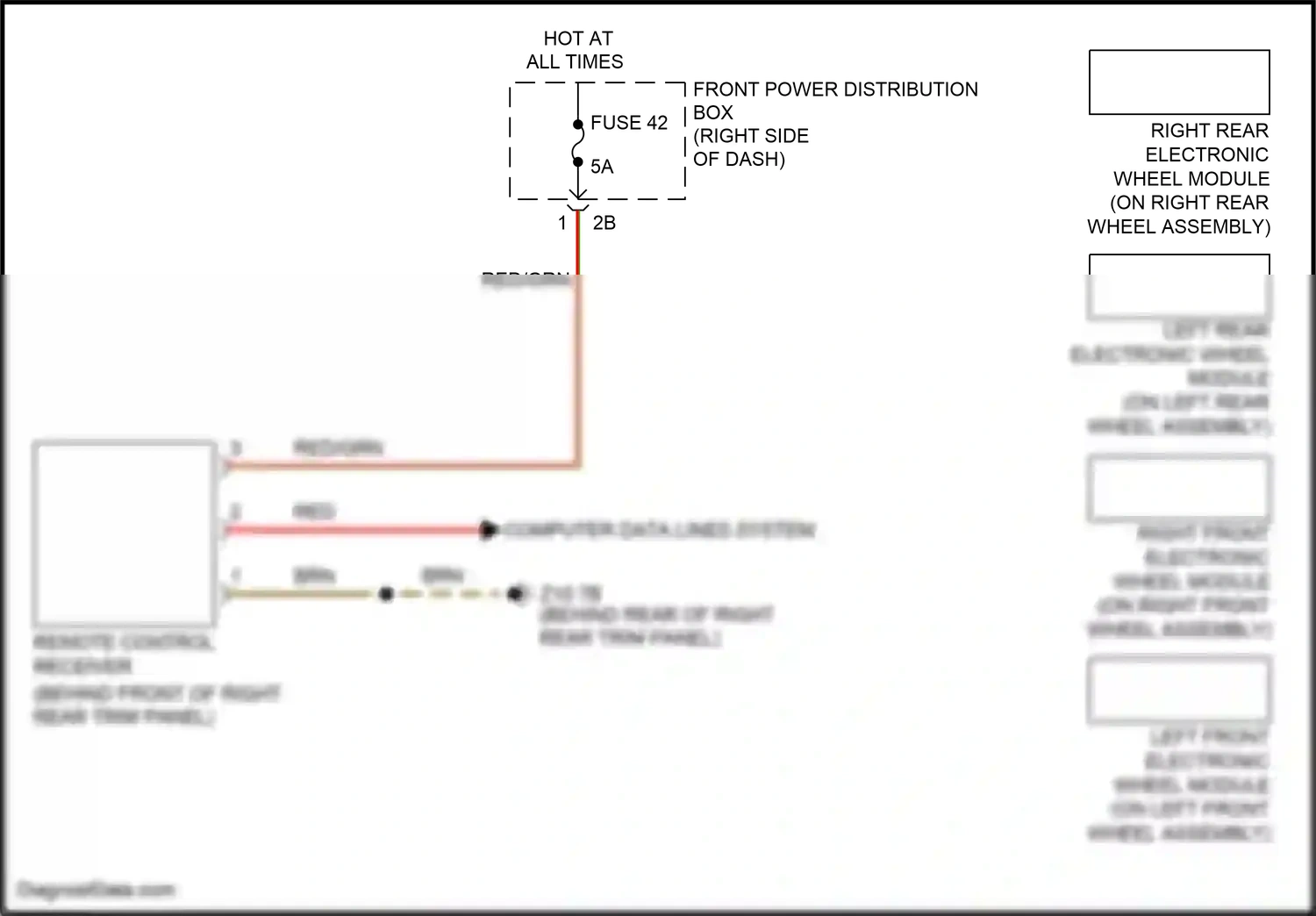 MINI Cooper III (2013-2018) left rear electronic wheel module wiring diagram  (1 of 1)