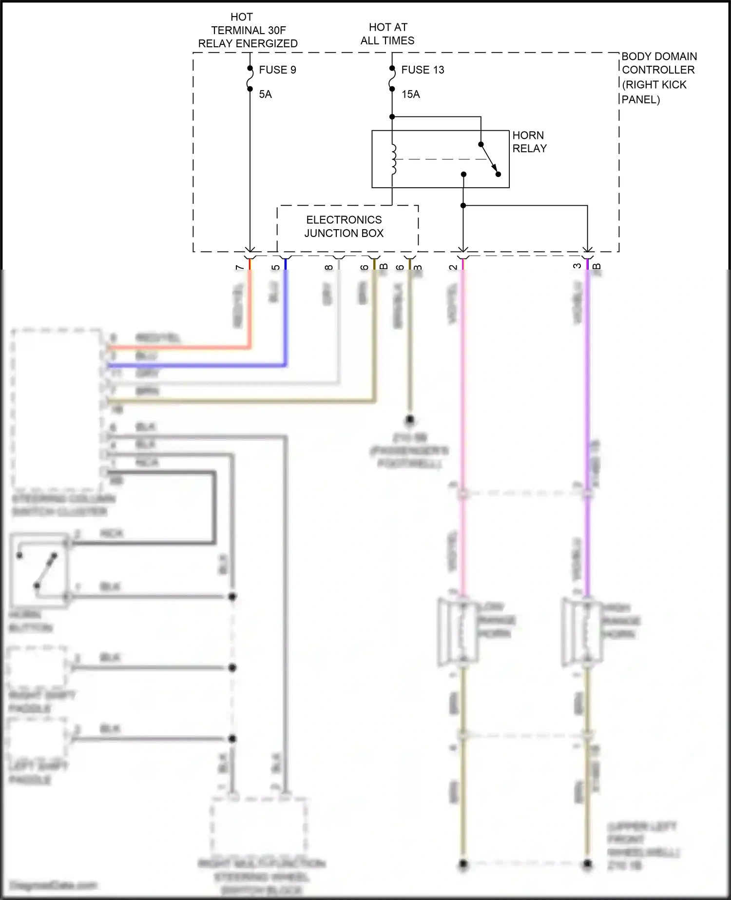MINI Cooper III (2013-2018) (upper left front wheelwell) wiring diagram  (8 of 19)