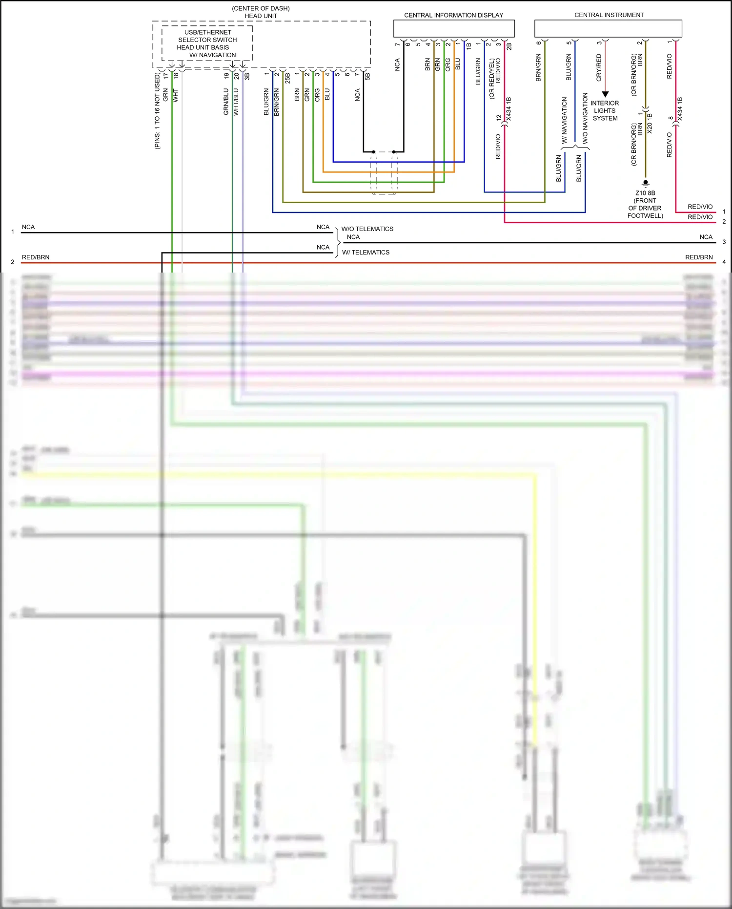 Wiring diagram basic version for MINI John Cooper Works Clubman II facelift (2019-2024) (3 of 10)