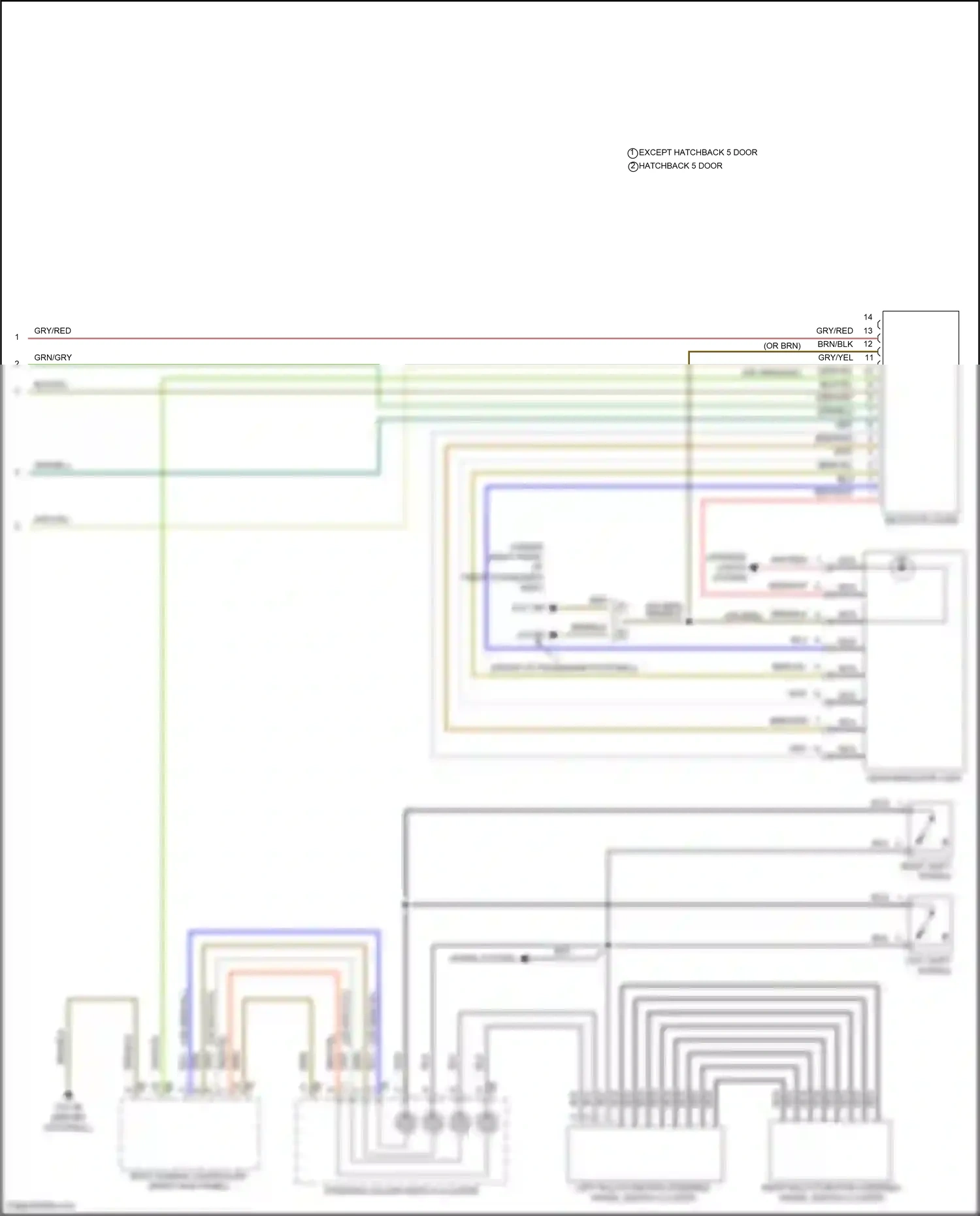 Wiring diagram left multi-function steering wheel switch cluster for MINI John Cooper Works Clubman II facelift (2019-2024) (2 of 2)