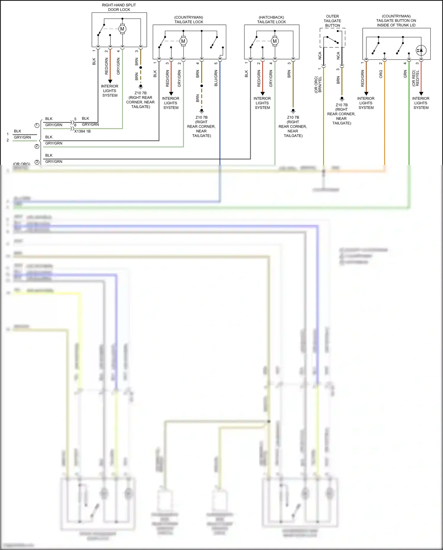 Wiring diagram outer tailgate button for MINI John Cooper Works Clubman II facelift (2019-2024) (1 of 4)