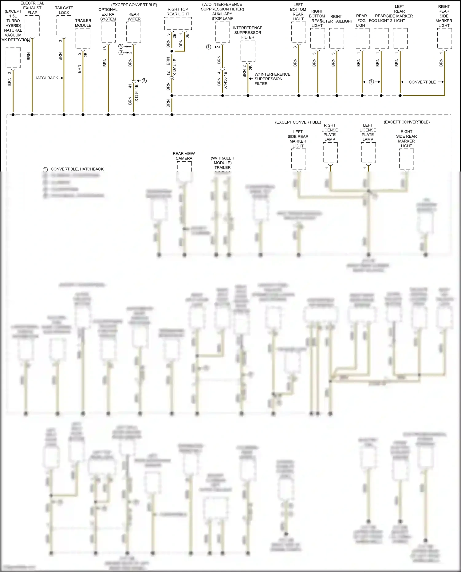 Wiring diagram tailgate function module for MINI John Cooper Works Clubman II facelift (2019-2024) (1 of 4)