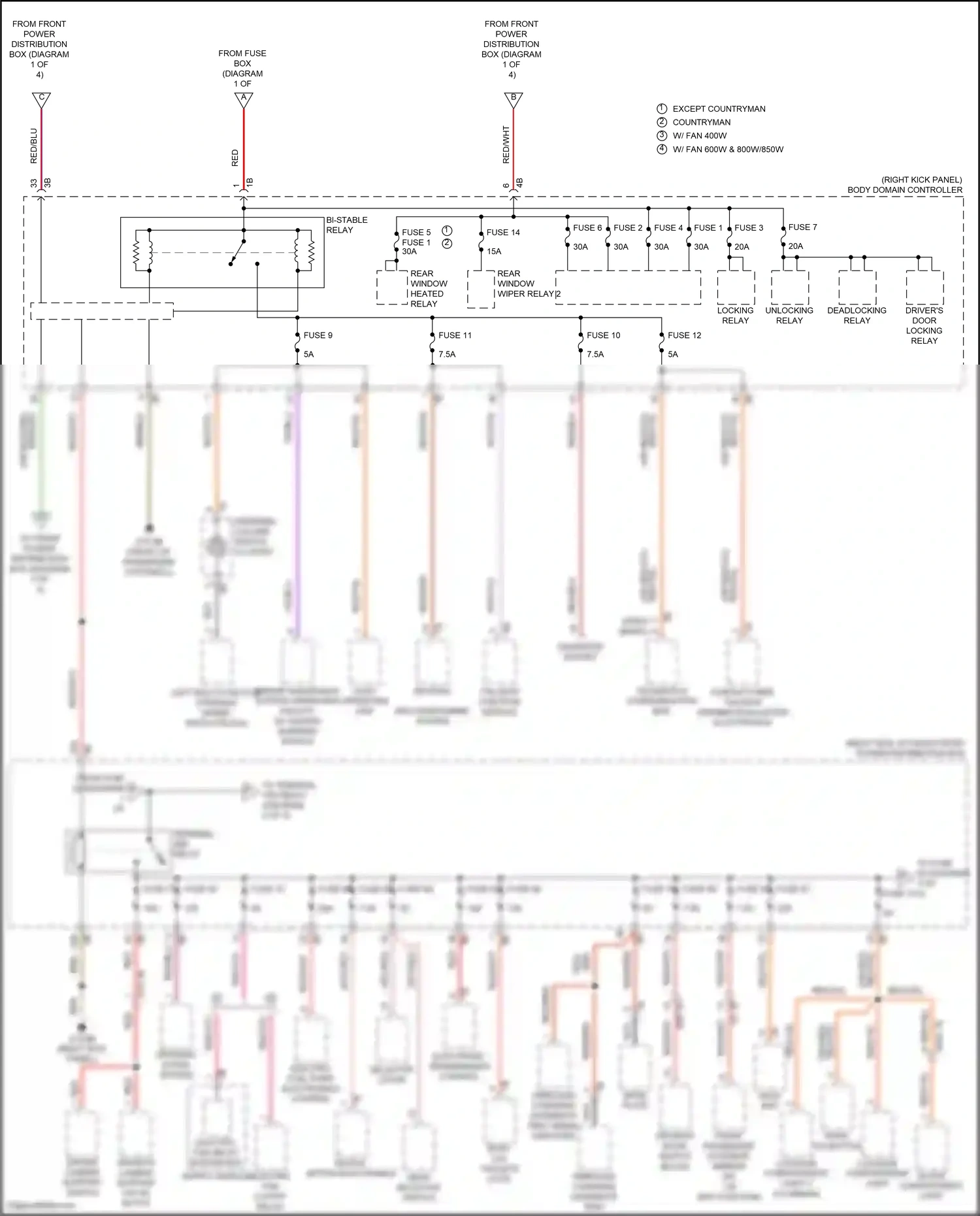 MINI John Cooper Works Clubman II (2015-2019) tailgate function module wiring diagram  (4 of 4)