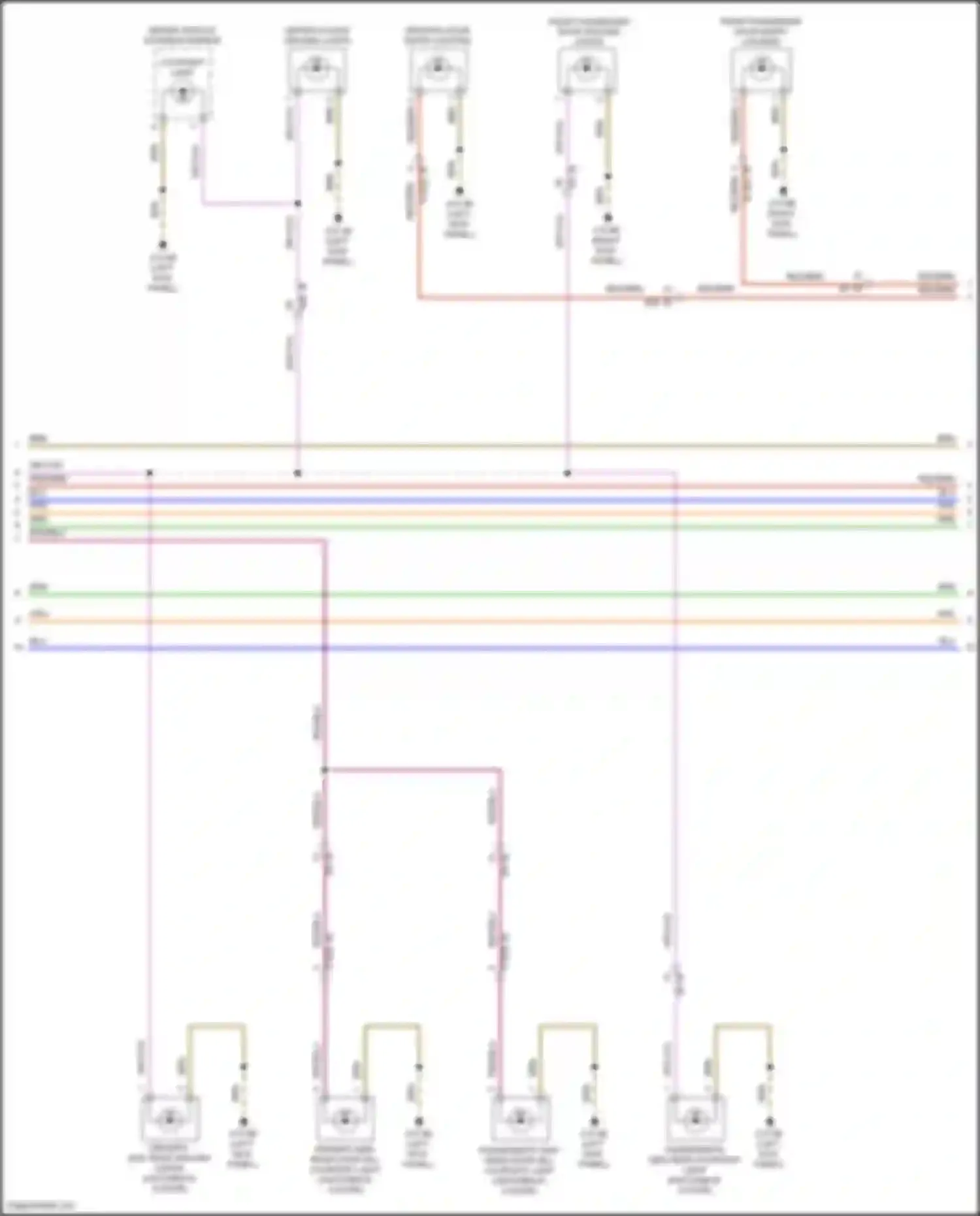 Wiring diagram driver's side rear door sill courtesy light for MINI John Cooper Works Countryman II (2016-2020) (1 of 2)