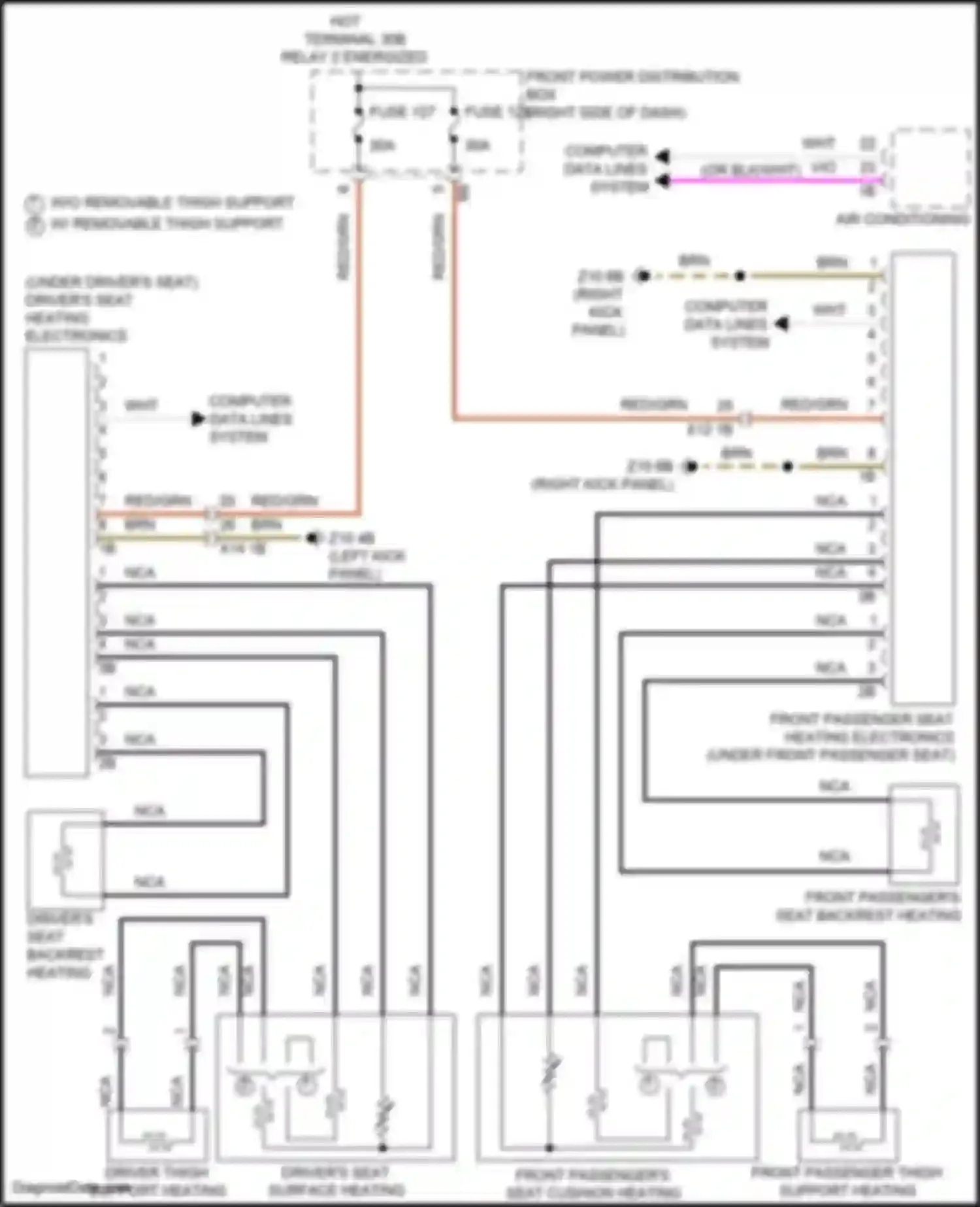 Wiring diagram driver thigh support heating for MINI John Cooper Works Countryman III (2023-2024) (2 of 2)