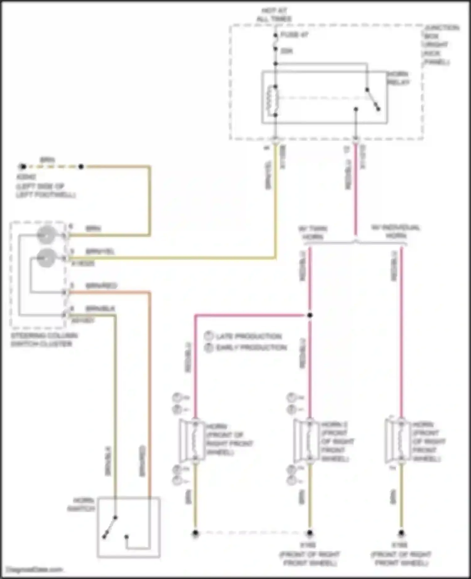 Wiring diagram horn 2 for MINI John Cooper Works II facelift (2010-2013) (2 of 2)
