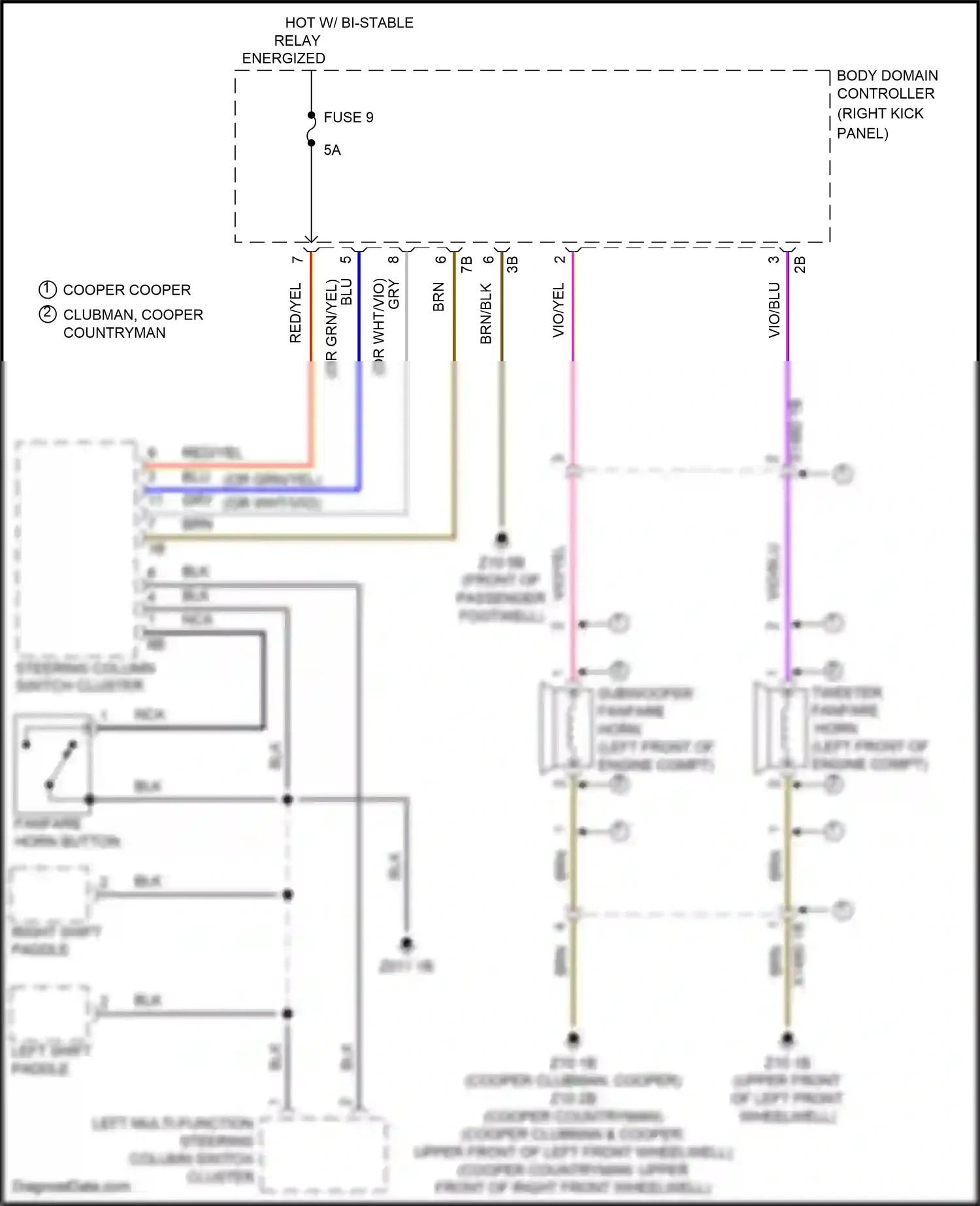 Wiring diagram body domain controller for MINI John Cooper Works III facelift (2018-2021) (15 of 40)
