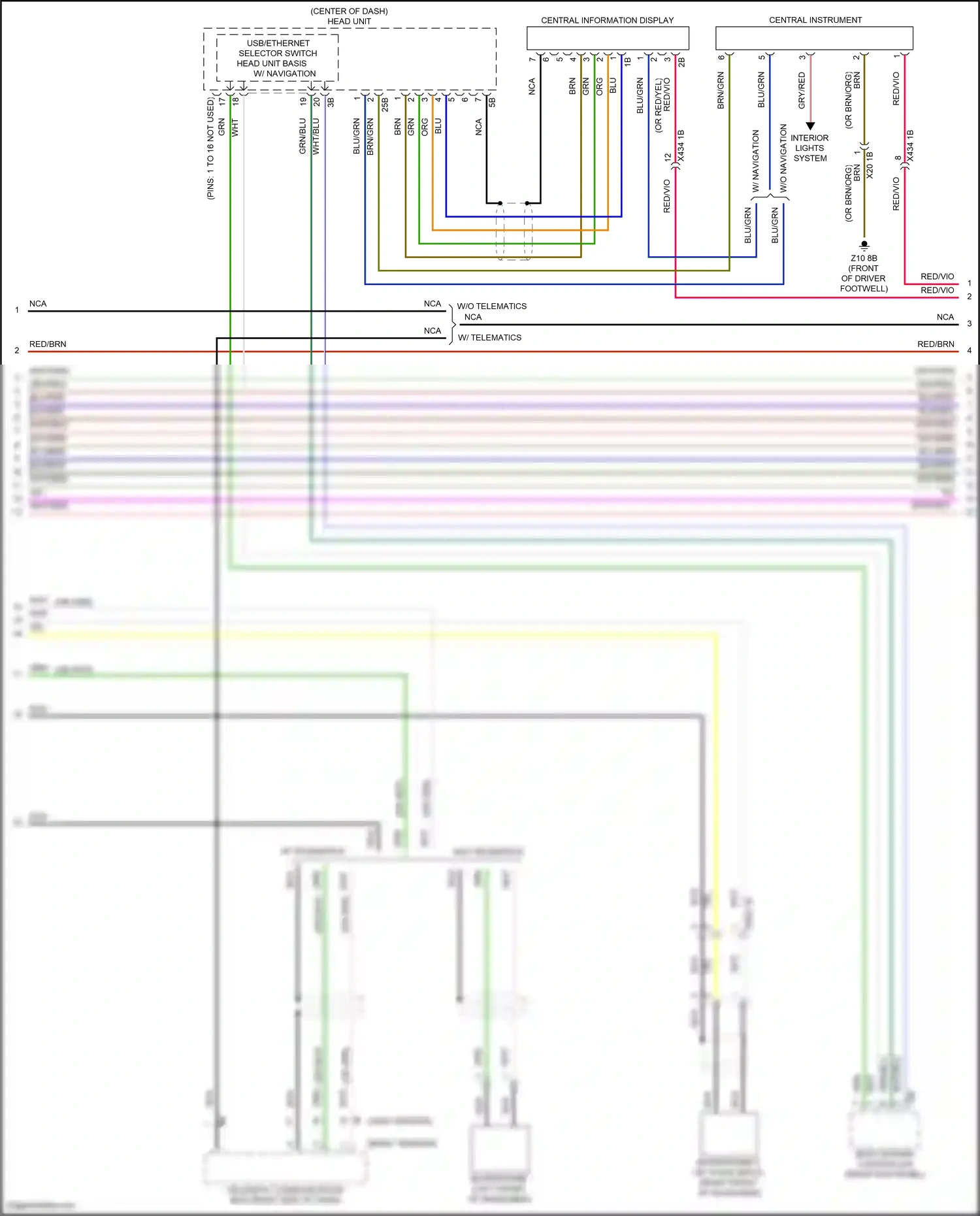 Wiring diagram central instrument for MINI John Cooper Works III facelift (2018-2021) (2 of 13)