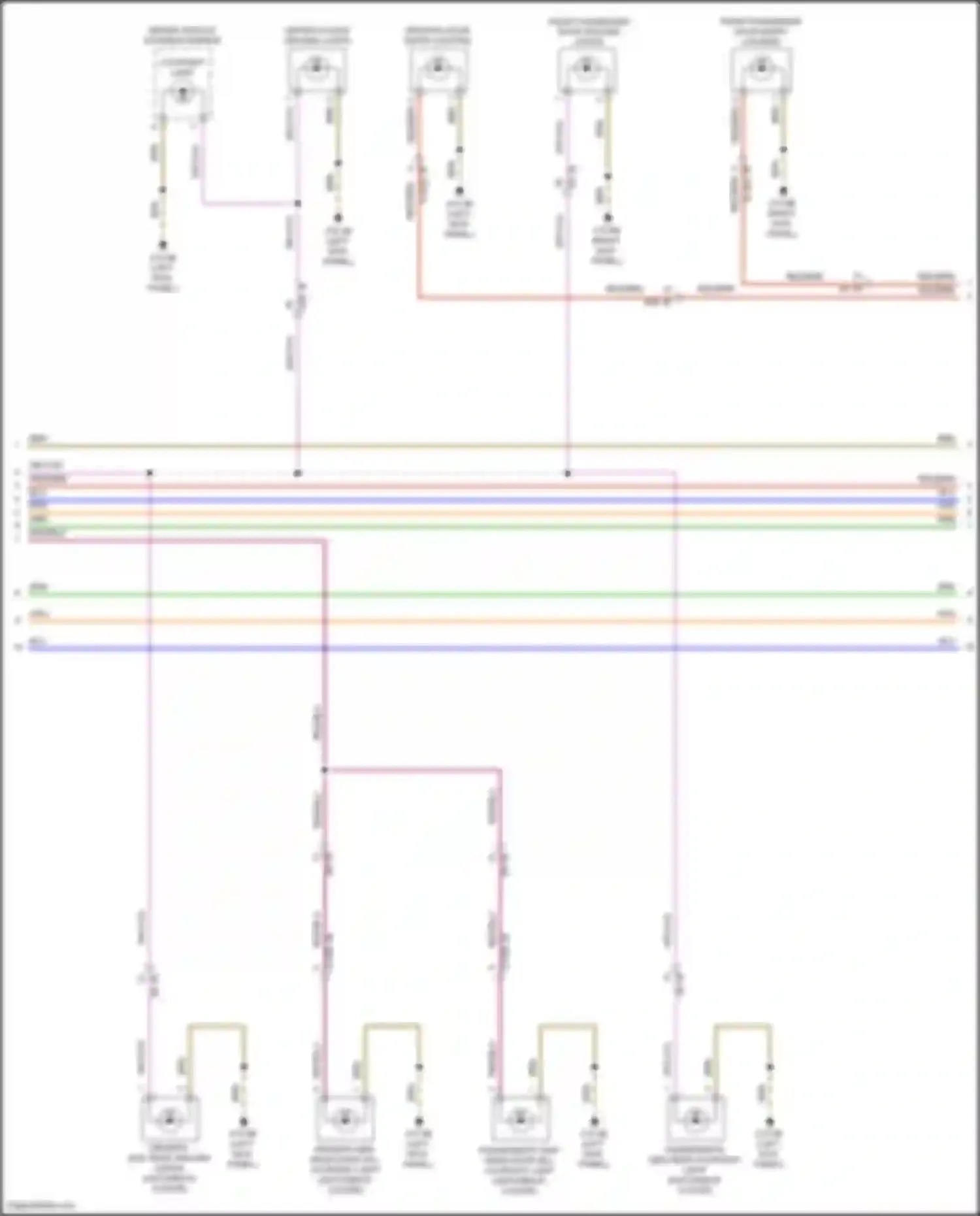 Wiring diagram passenger's side rear courtesy light for MINI John Cooper Works III facelift (2018-2021)