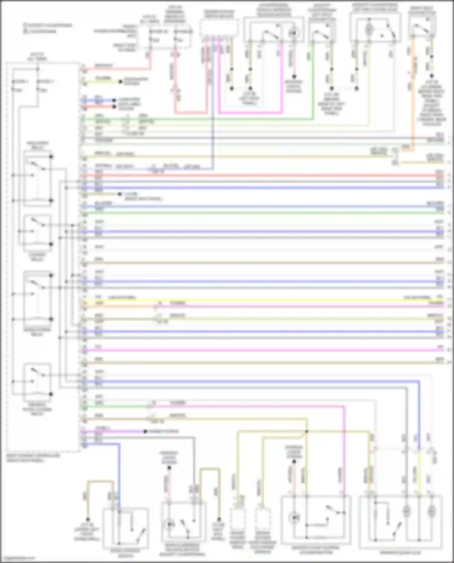 Wiring diagram left split door button for MINI John Cooper Works III facelift (2018-2021)