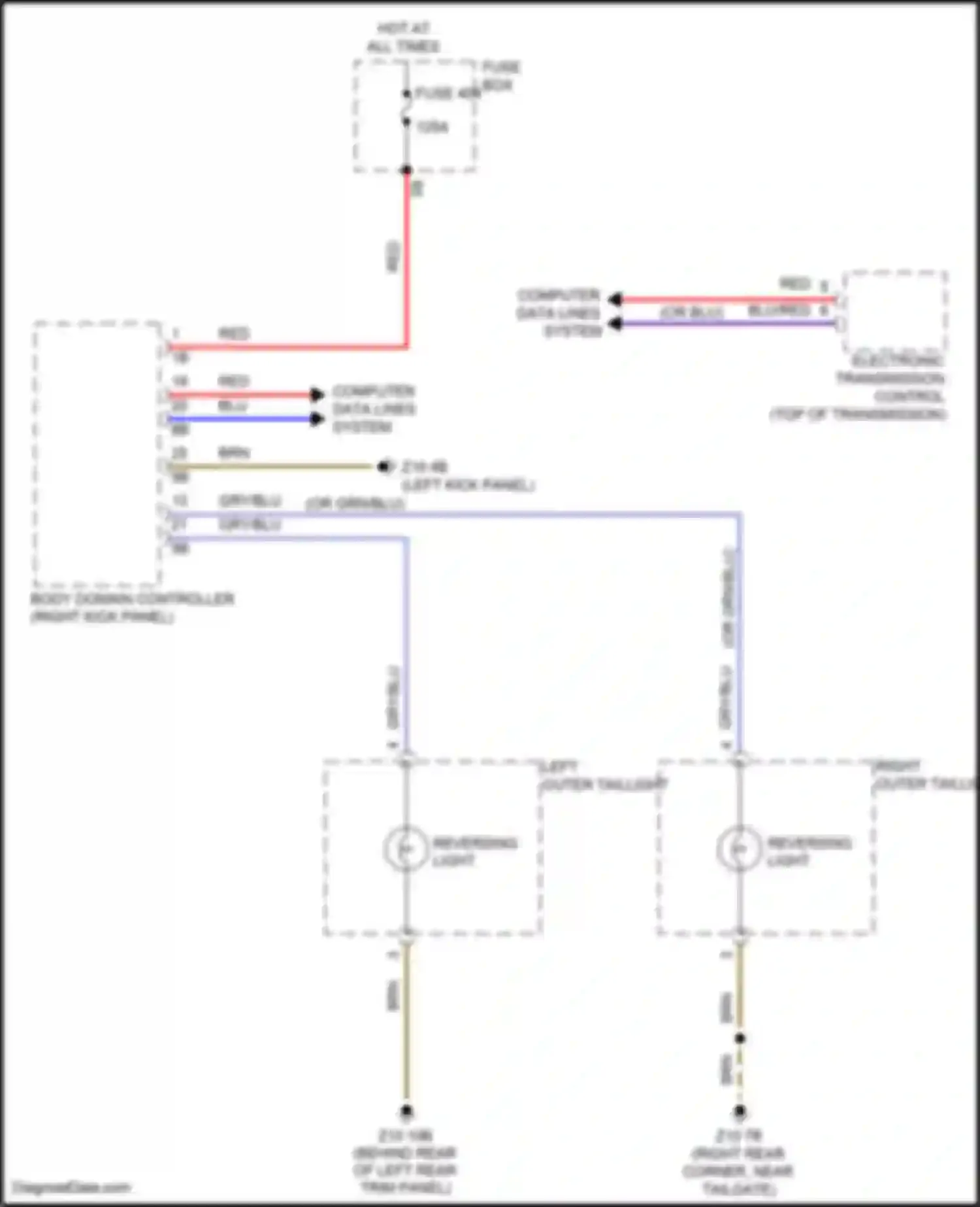 Wiring diagram reversing light for MINI John Cooper Works III facelift (2018-2021)