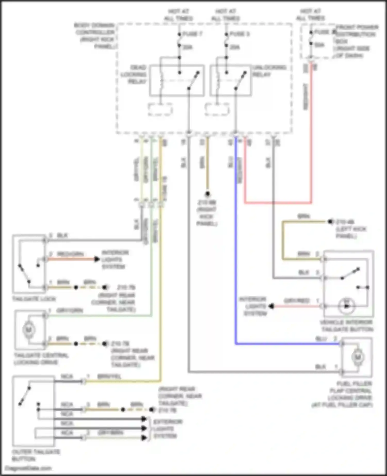 Wiring diagram dead locking relay for MINI John Cooper Works III facelift (2018-2021)