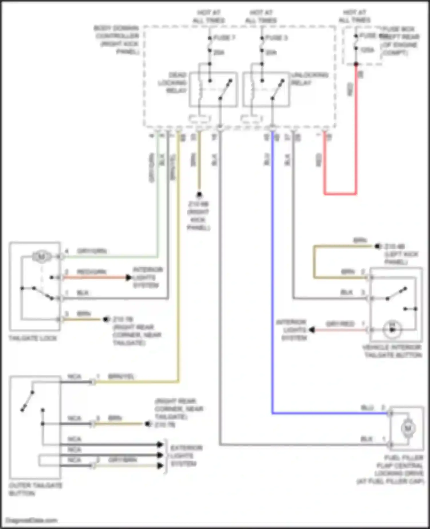 Wiring diagram dead locking relay for MINI John Cooper Works III facelift (2018-2021)