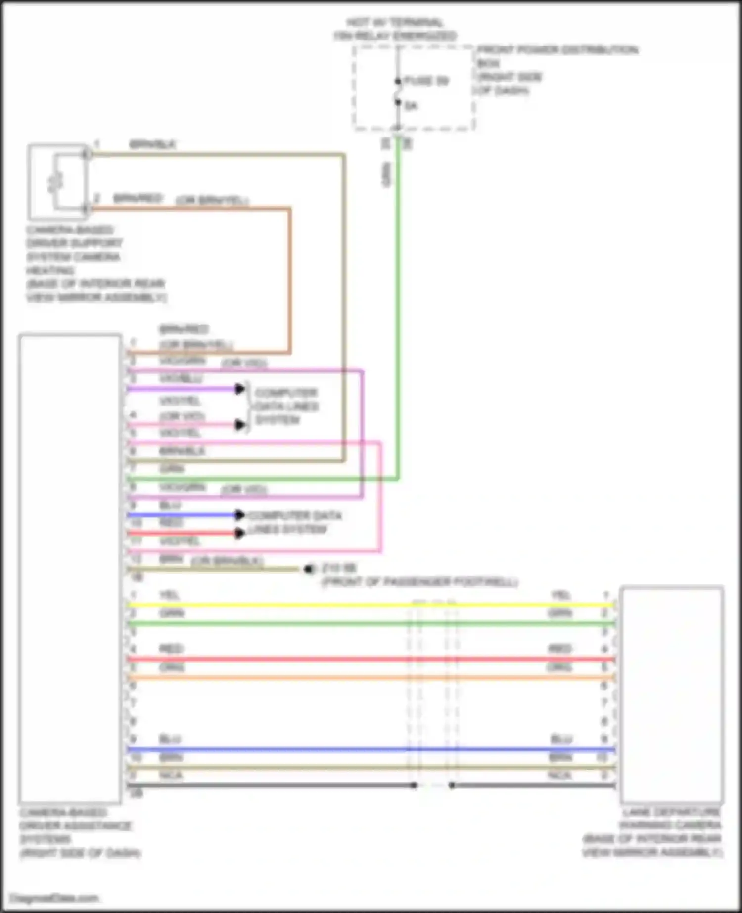 Wiring diagram camera-based driver support system camera heating for MINI John Cooper Works III facelift (2018-2021)