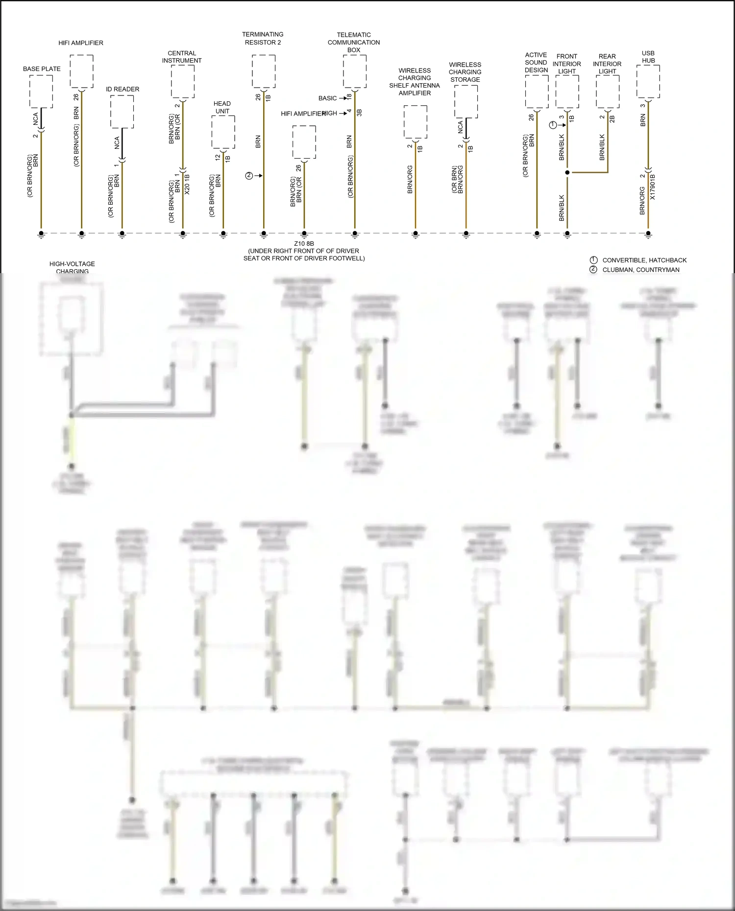 Wiring diagram rear interior light for MINI John Cooper Works III facelift (2018-2021) (3 of 3)