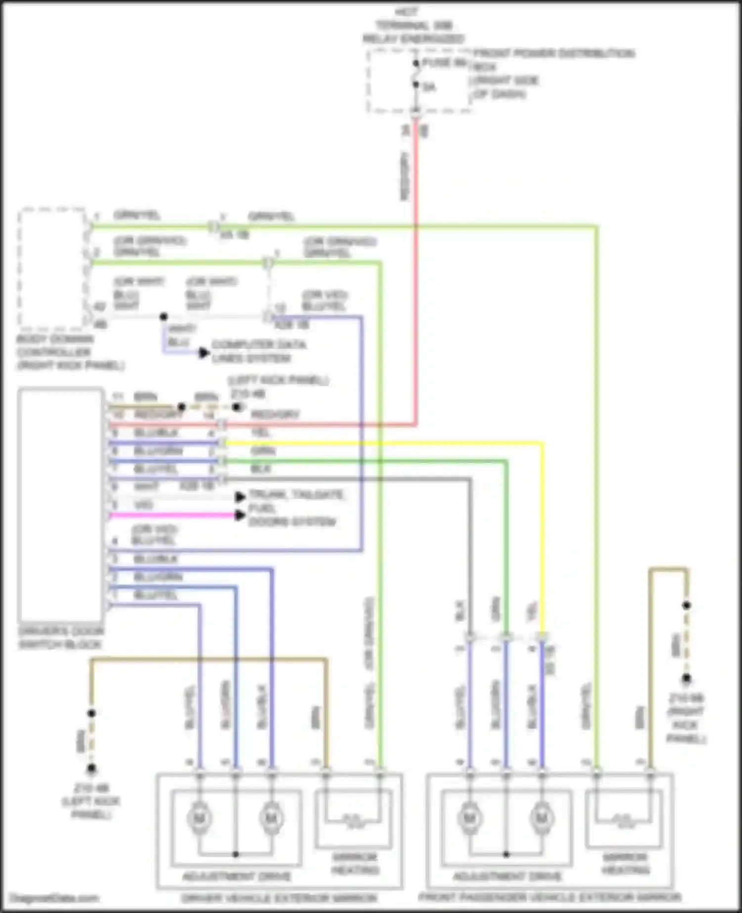 Wiring diagram driver's door switch block for MINI John Cooper Works III facelift (2018-2021)