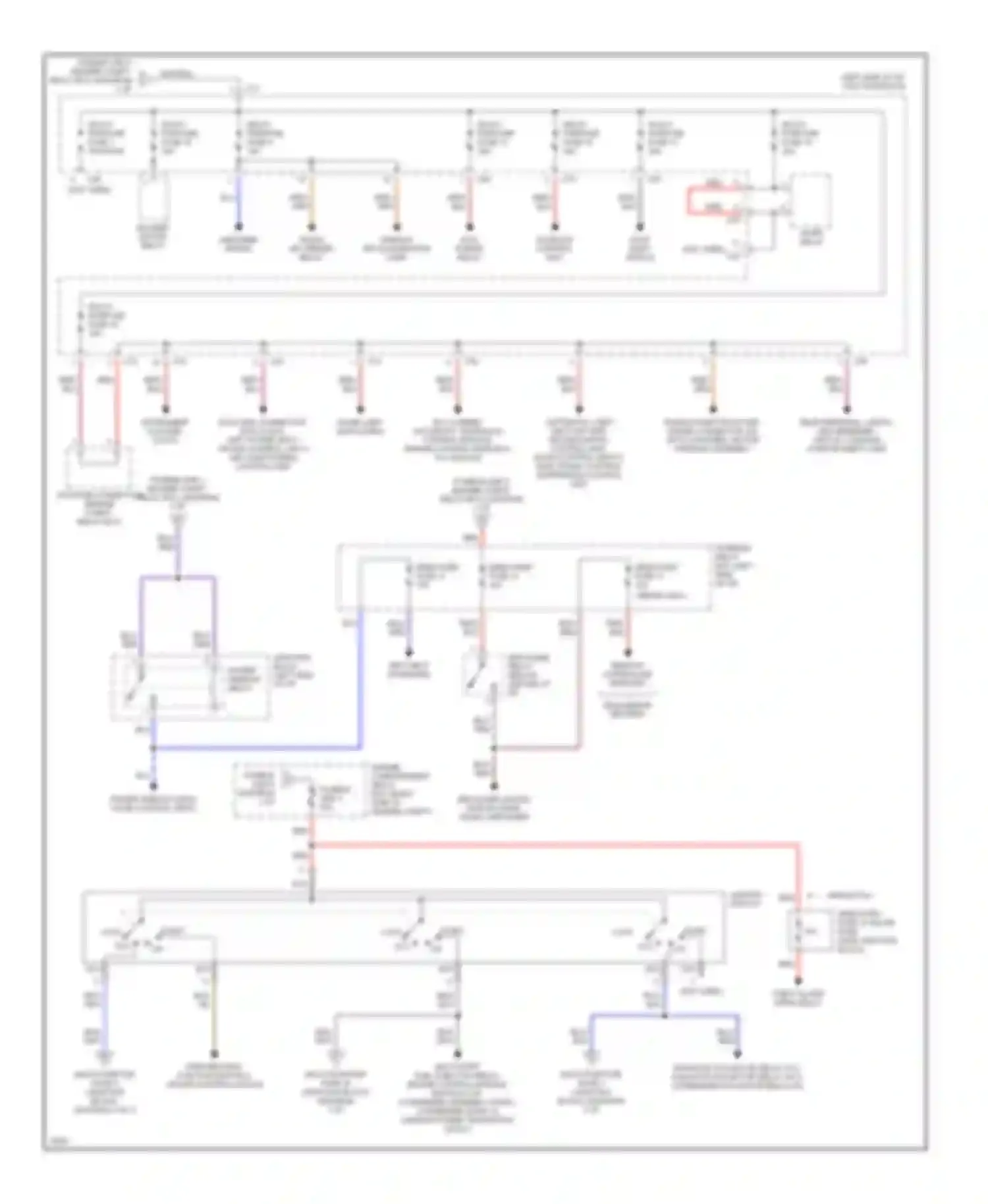 Diamante Mitsubishi I (1989-1997): Power distribution circuit (2 of 3)