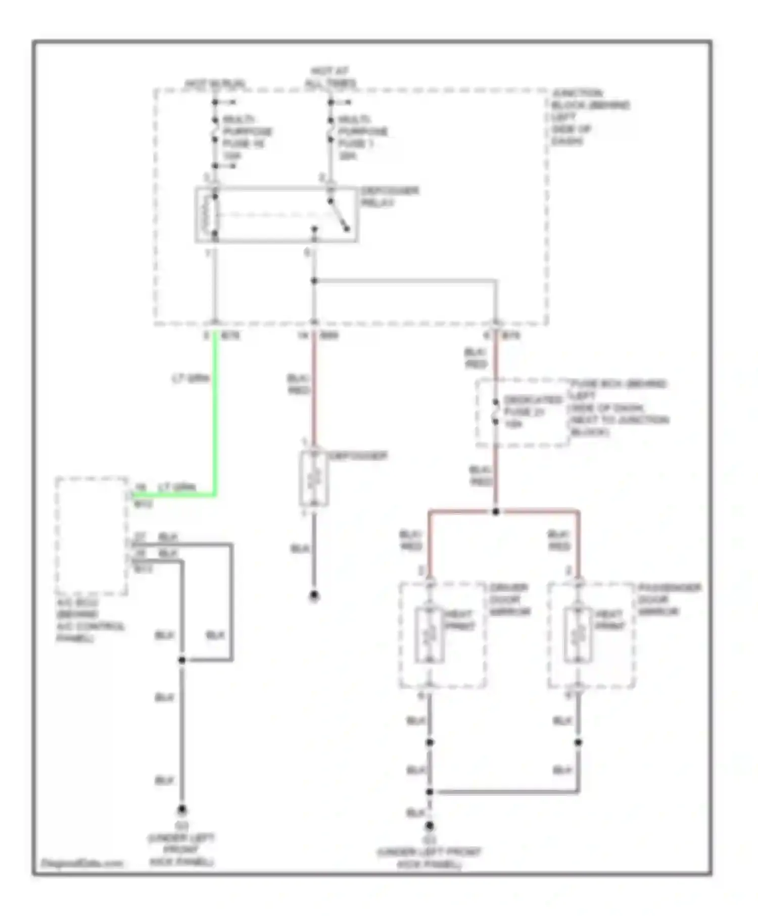 Diamante Mitsubishi II (1995-2005): Defoggers circuit
