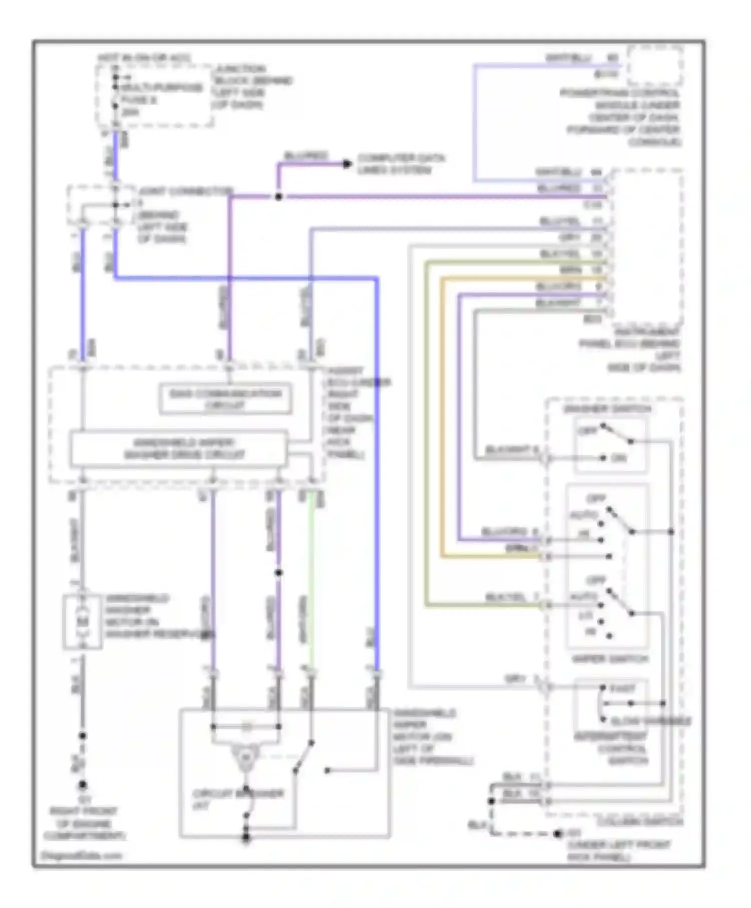 Diamante Mitsubishi II (1995-2005): Wiper/washer circuit