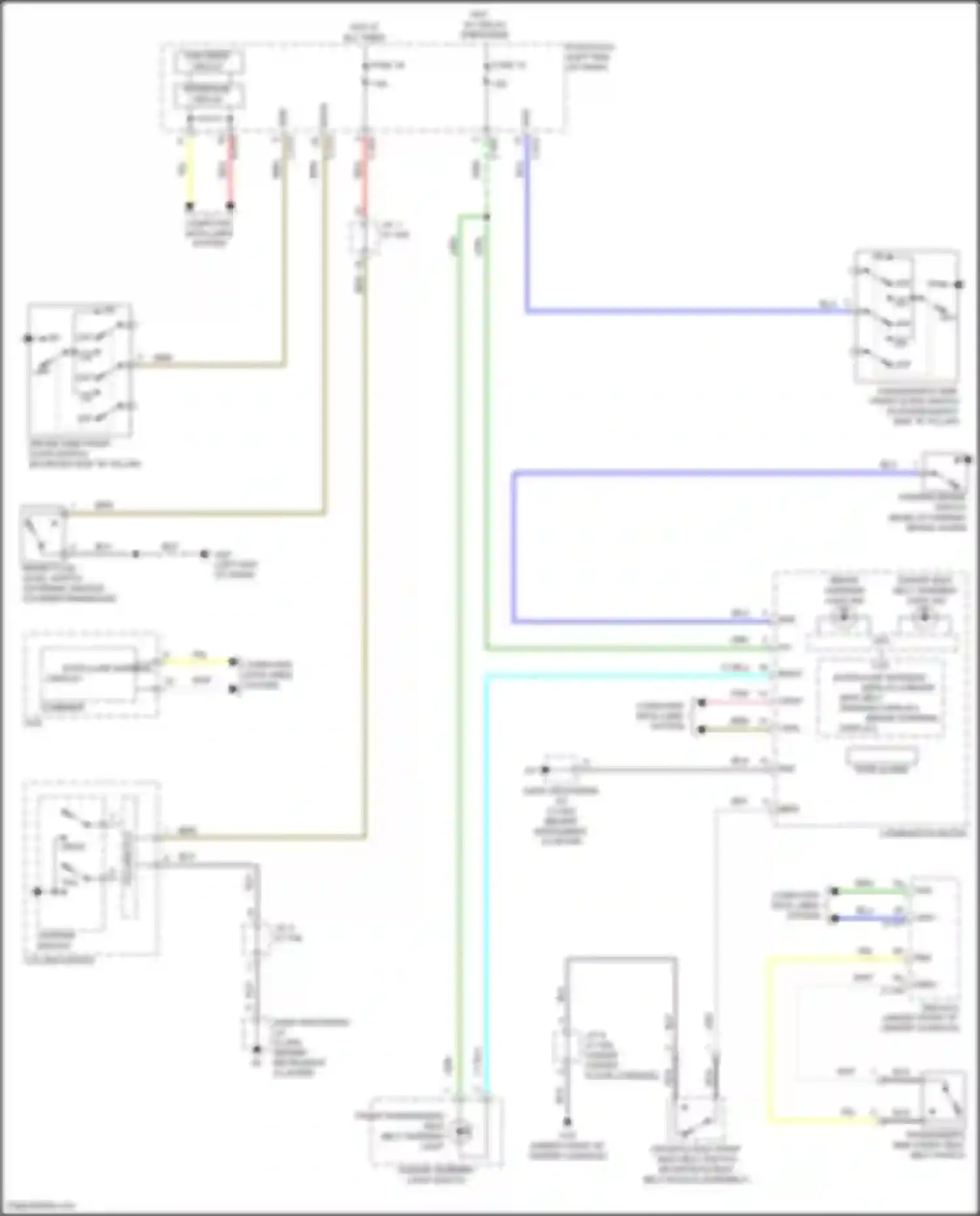 Wiring diagram passenger's side front seat belt switch for Mitsubishi Eclipse Cross I facelift (2020-2024) (1 of 2)