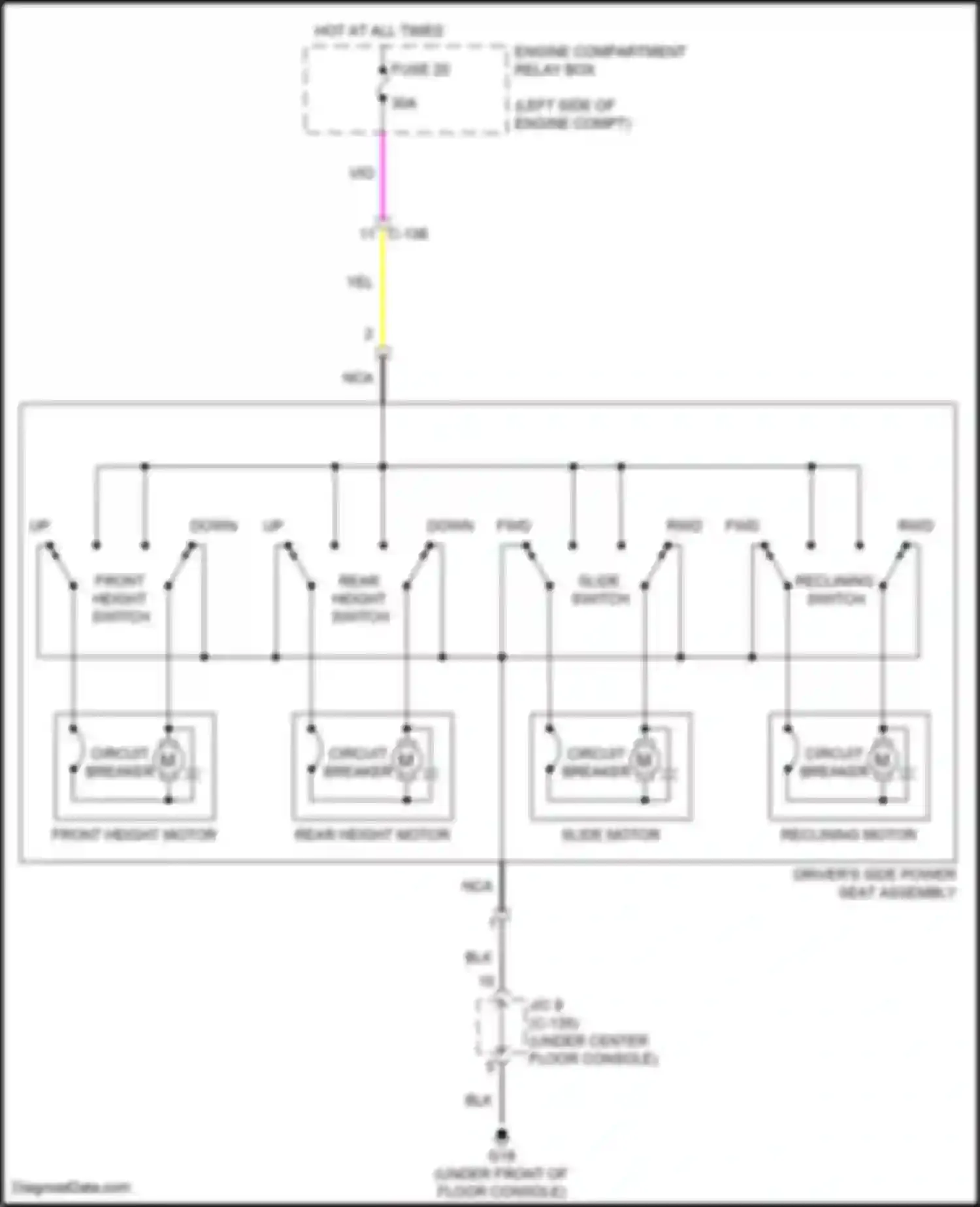 Wiring diagram rear height switch for Mitsubishi Eclipse Cross I facelift (2020-2024) (1 of 1)