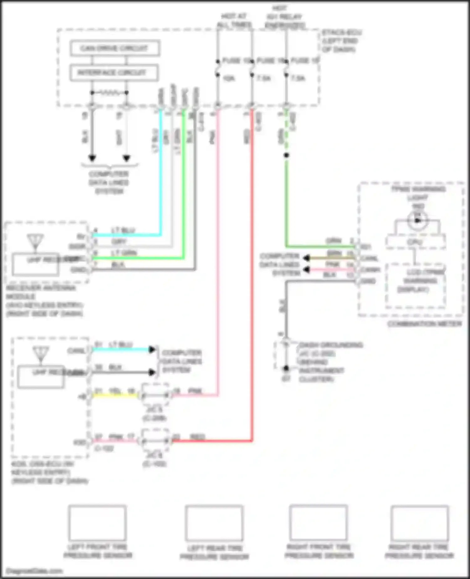 Eclipse Cross Mitsubishi I (2017-2022): Tire pressure monitoring circuit