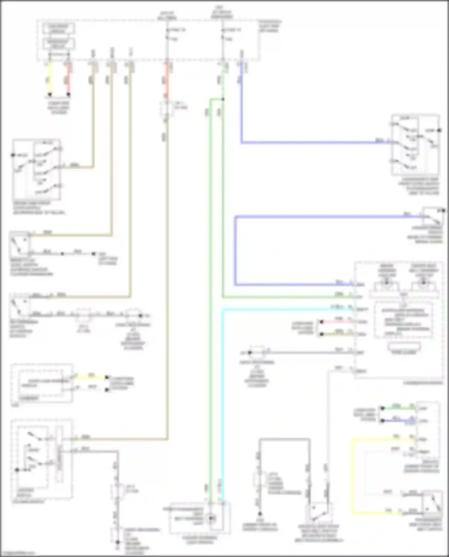 Wiring diagram door ajar warning display for Mitsubishi Eclipse Cross I (2017-2022) (1 of 2)