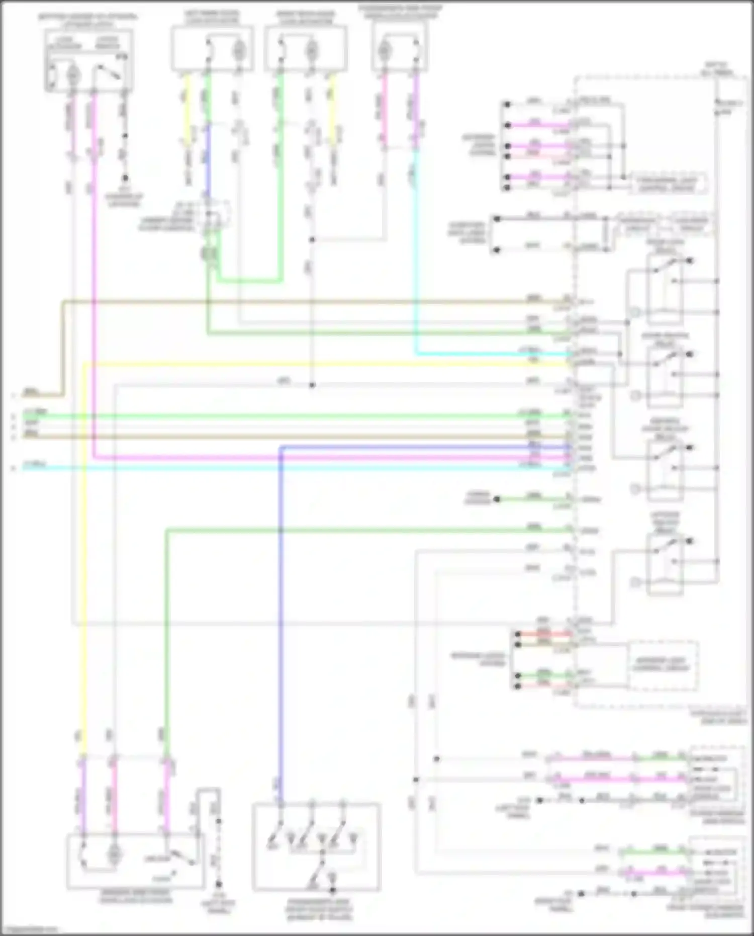Wiring diagram door unlock relay for Mitsubishi Eclipse Cross I (2017-2022) (2 of 3)