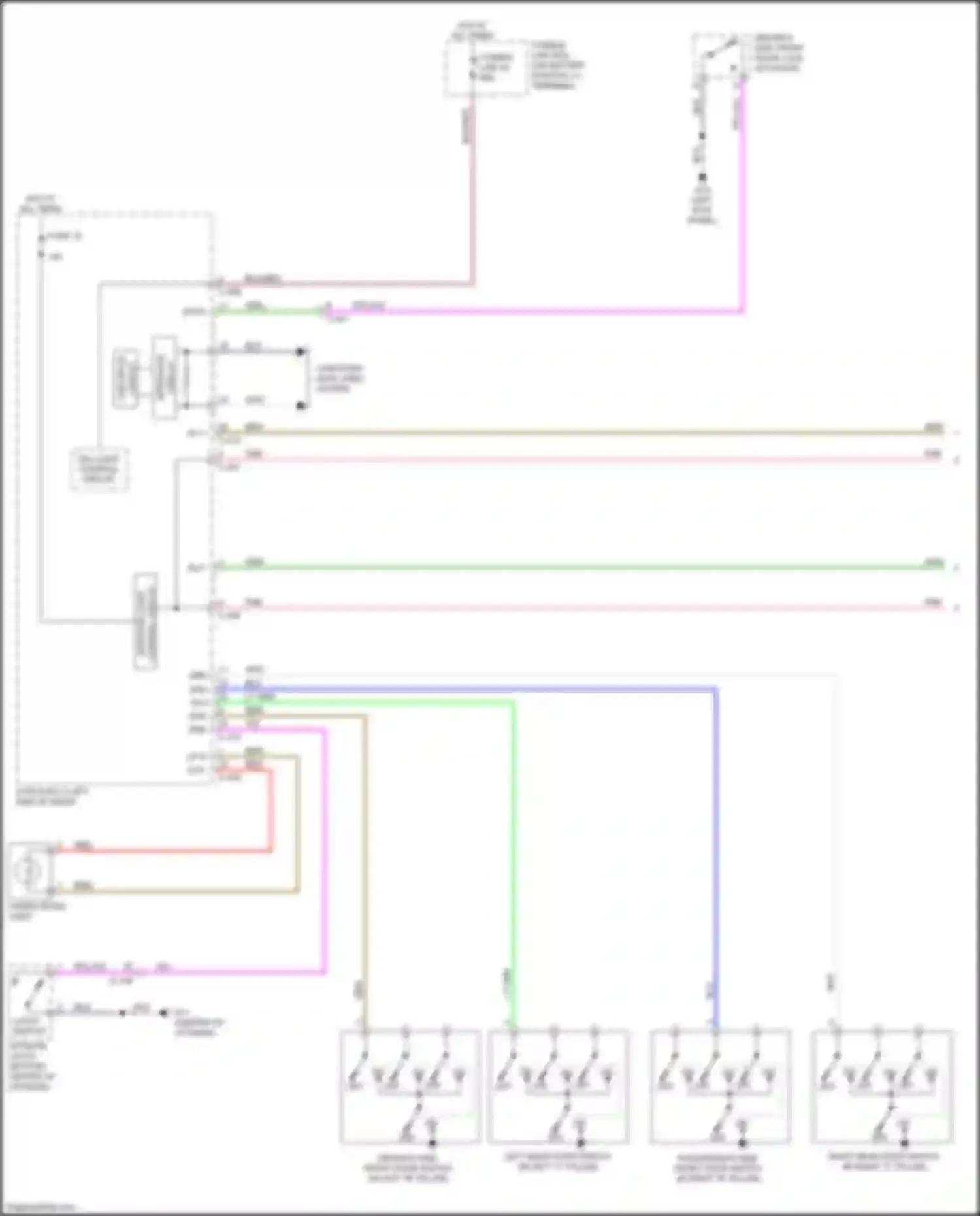 Wiring diagram driver's side front door switch for Mitsubishi Eclipse Cross I (2017-2022) (1 of 7)