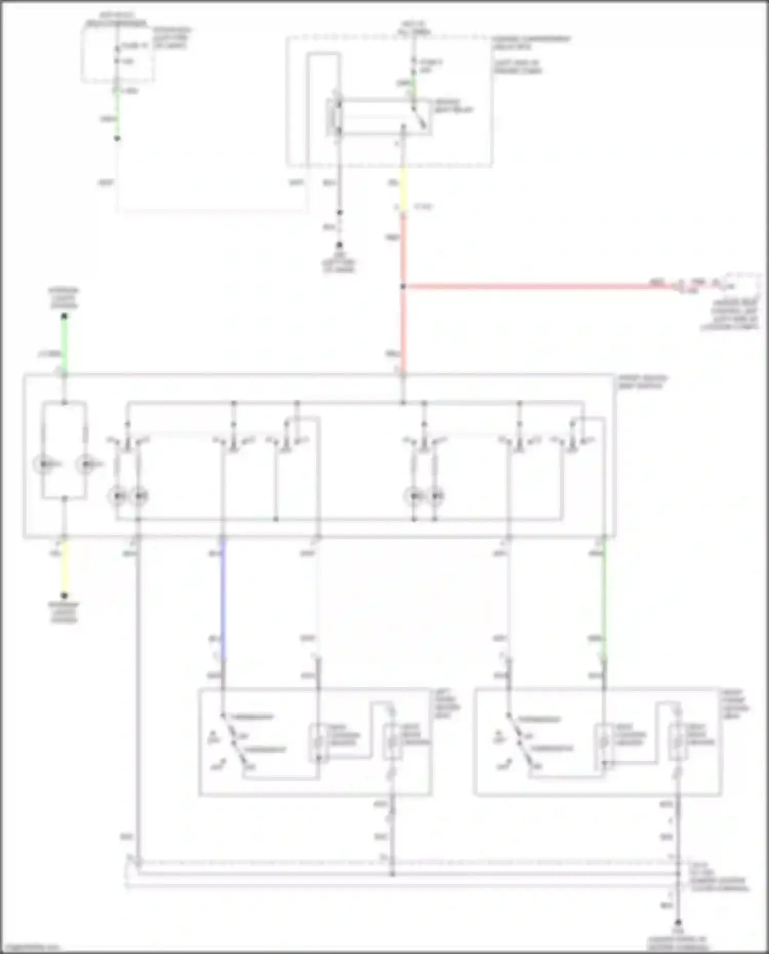 Wiring diagram heated seat control unit for Mitsubishi Eclipse Cross I (2017-2022) (1 of 2)
