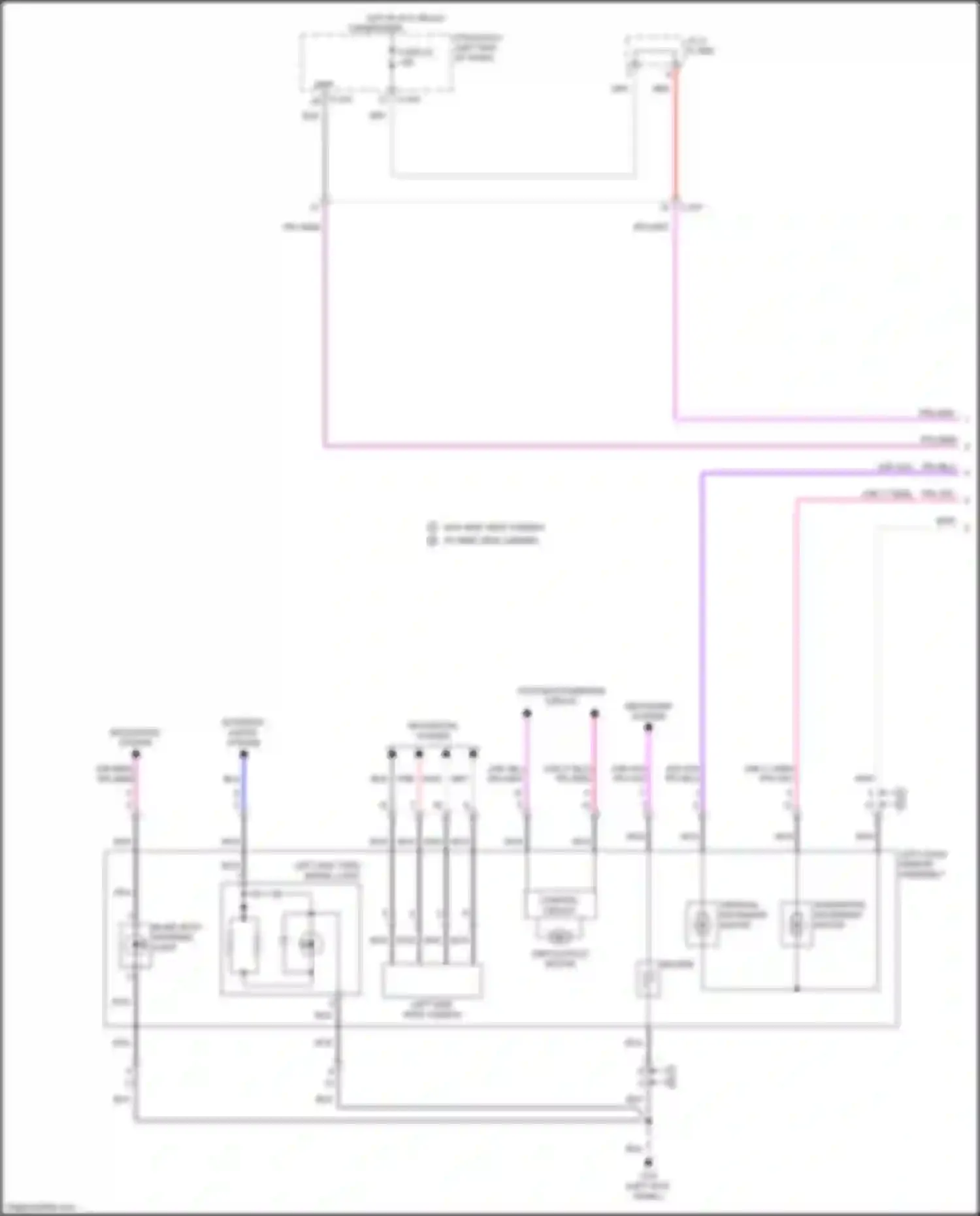 Wiring diagram left door mirror assembly for Mitsubishi Eclipse Cross I (2017-2022) (6 of 6)