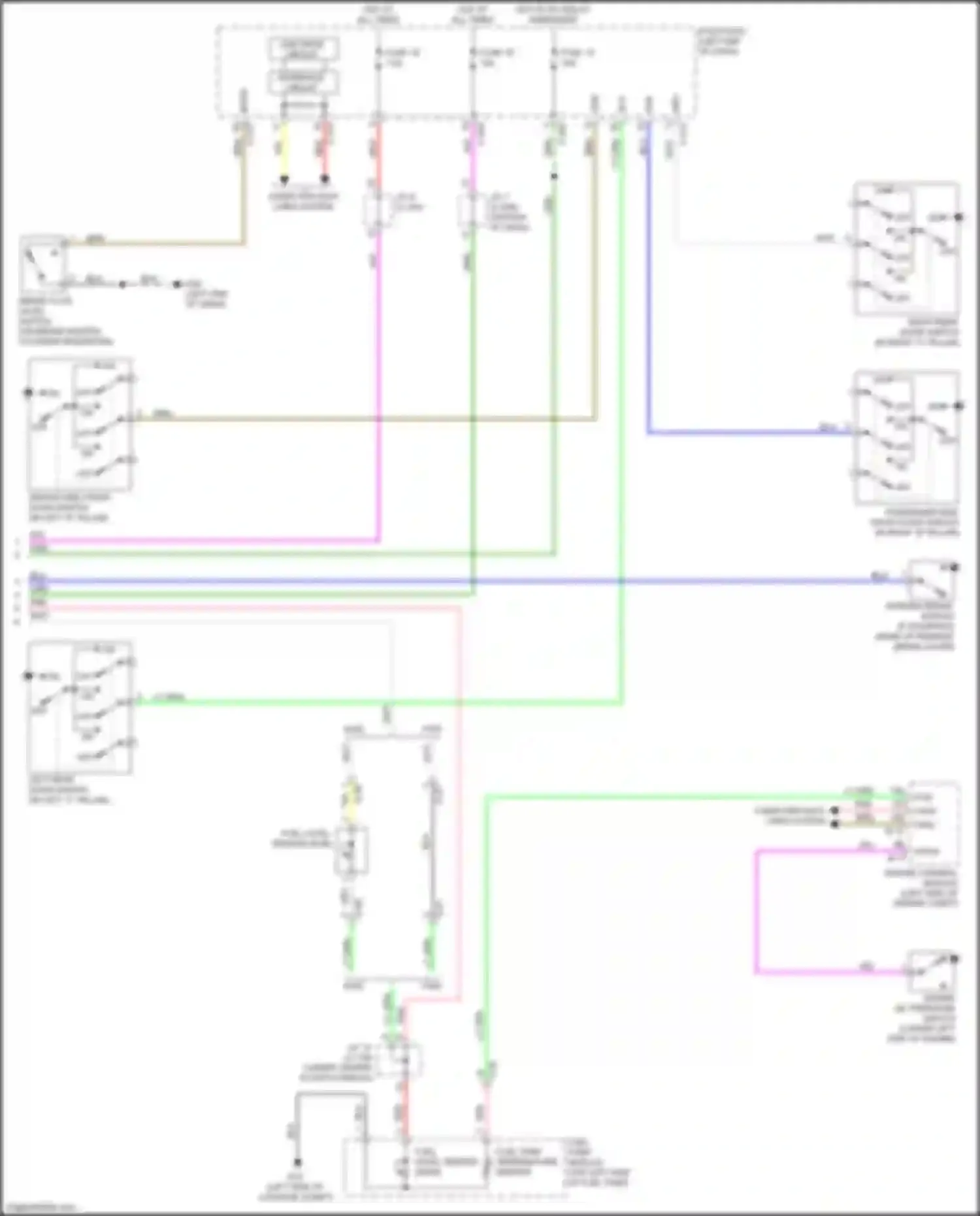 Wiring diagram left rear door switch for Mitsubishi Eclipse Cross I (2017-2022) (1 of 1)
