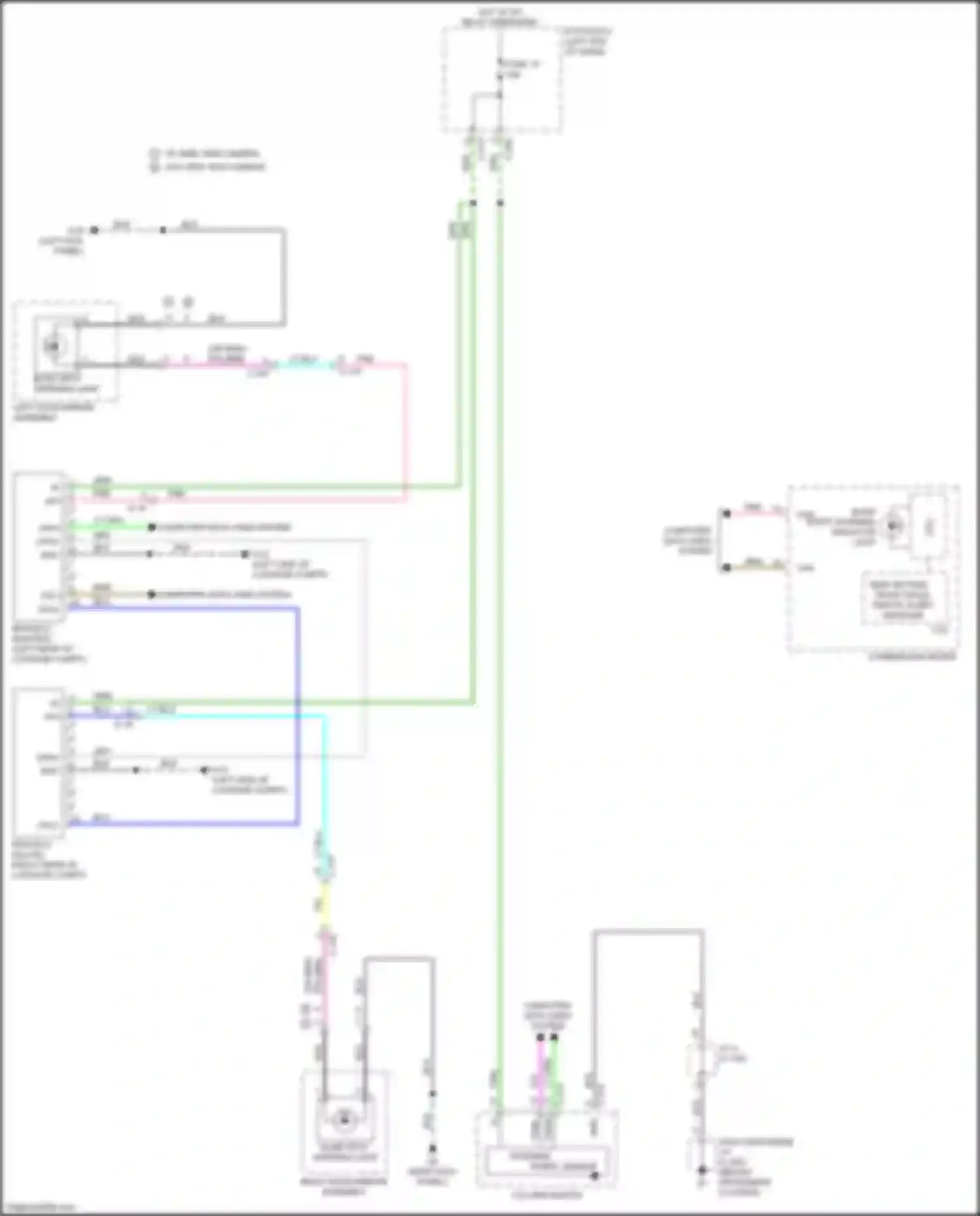Wiring diagram w/ side view camera w/o side view camera for Mitsubishi Eclipse Cross I (2017-2022) (1 of 2)