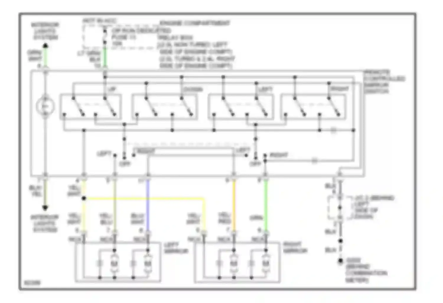 Eclipse Mitsubishi II (1994-1999): Power mirror circuit