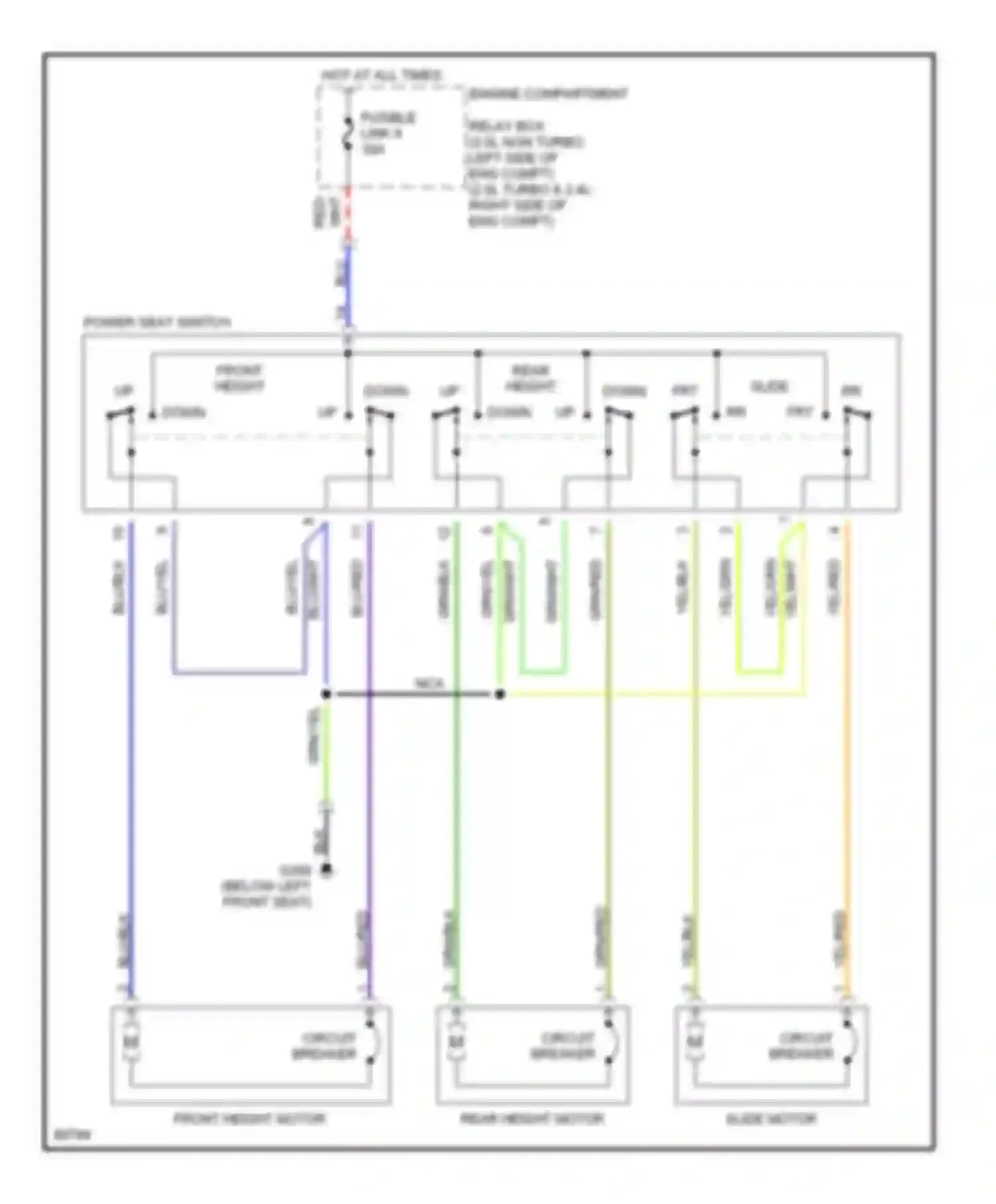 Eclipse Mitsubishi II (1994-1999): Power seat circuits