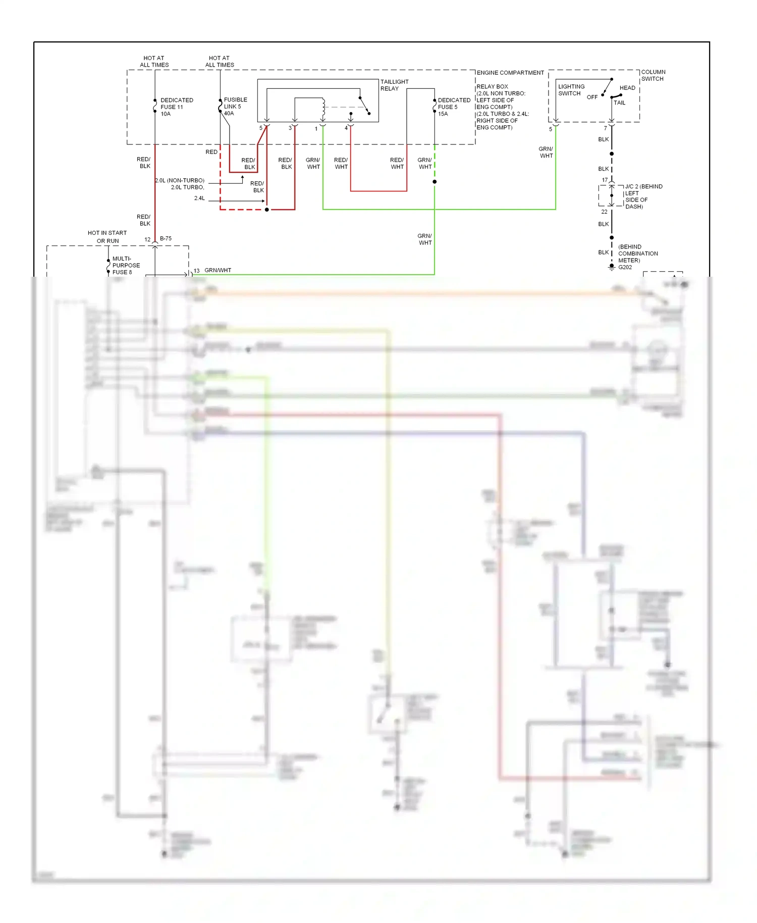 Mitsubishi Eclipse II (1994-1999) (behind combination meter) wiring diagram  (33 of 33)