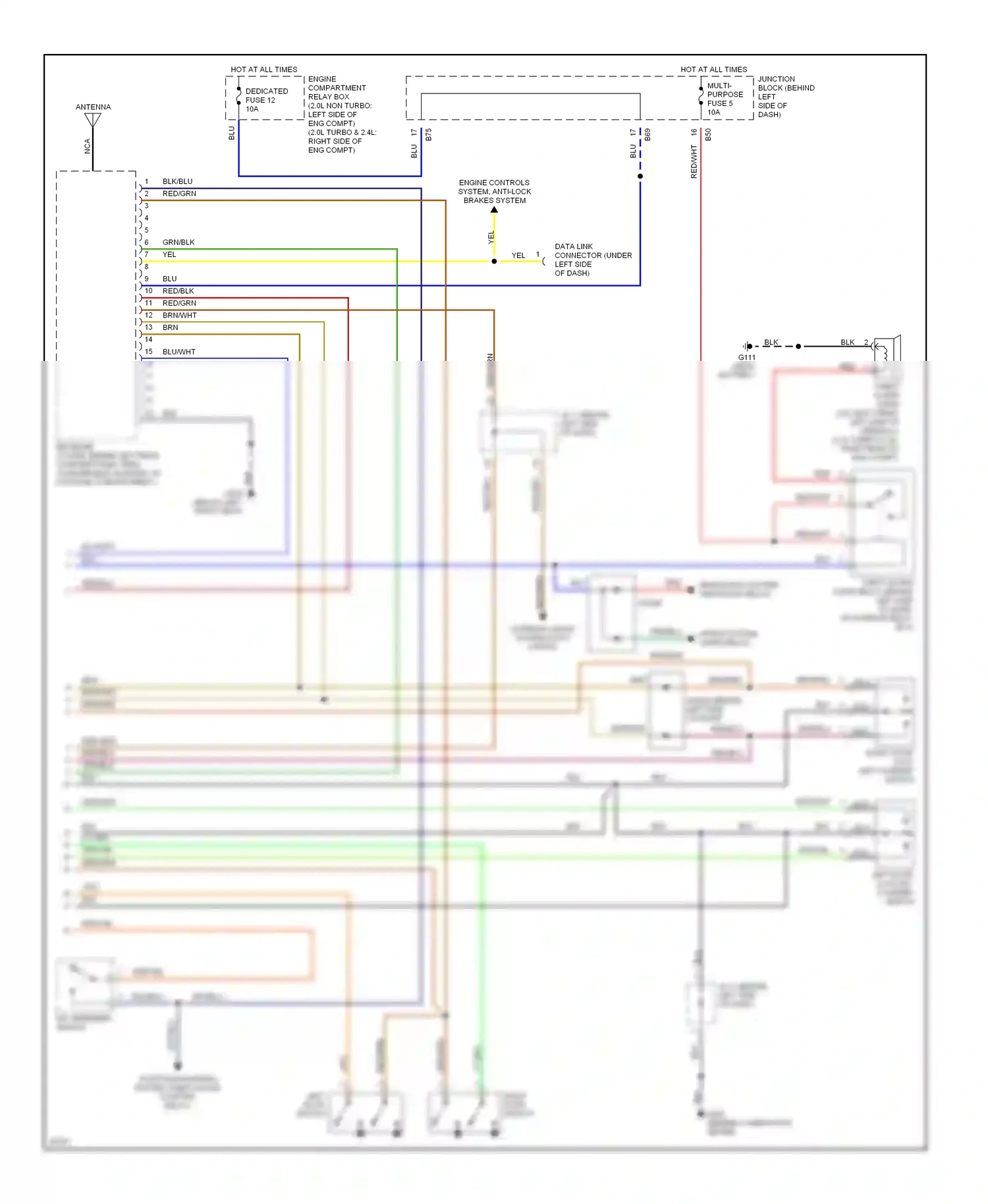Mitsubishi Eclipse II (1994-1999) (behind combination meter) wiring diagram  (9 of 33)