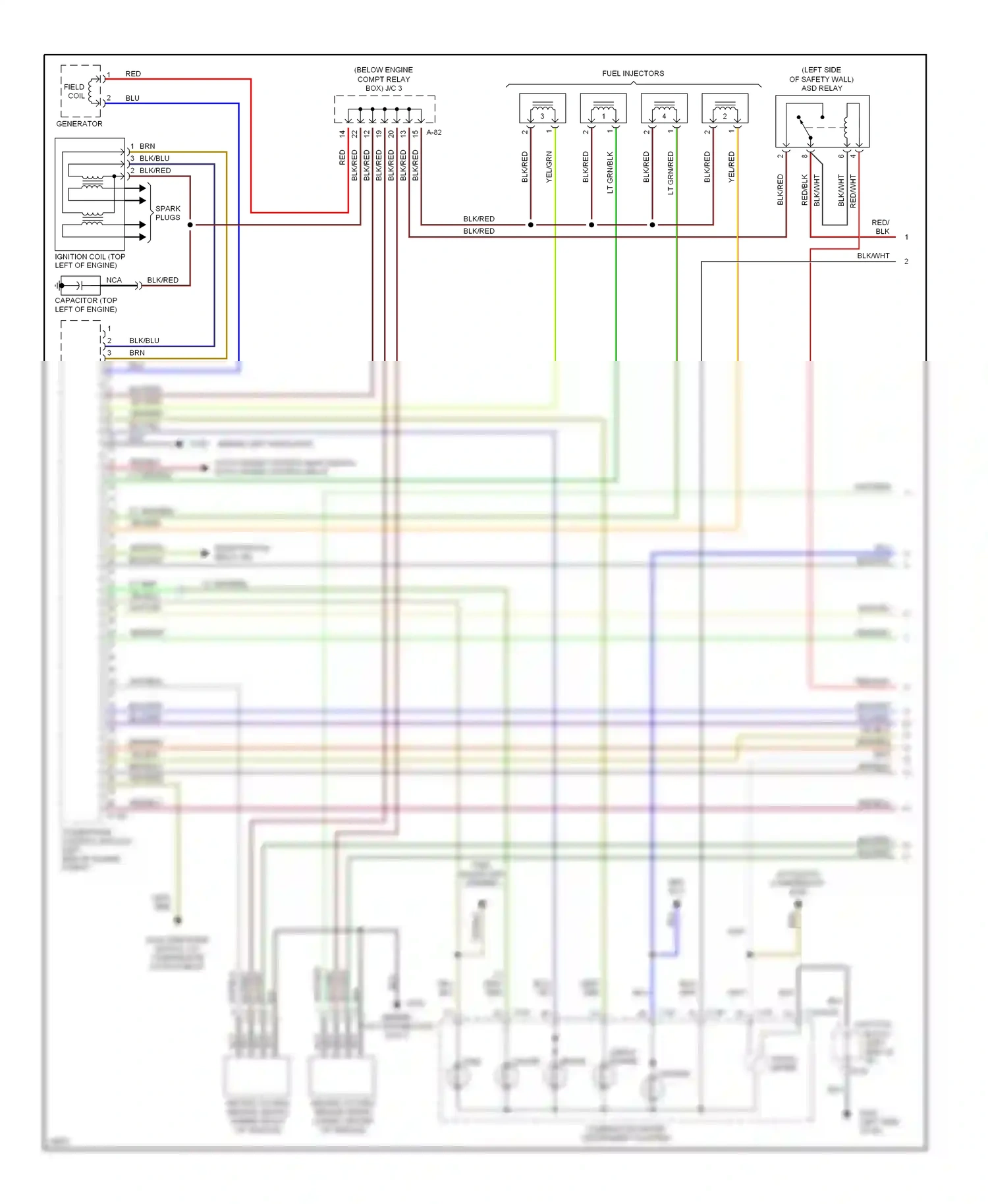Mitsubishi Eclipse II (1994-1999) (behind left headlight) wiring diagram  (1 of 2)