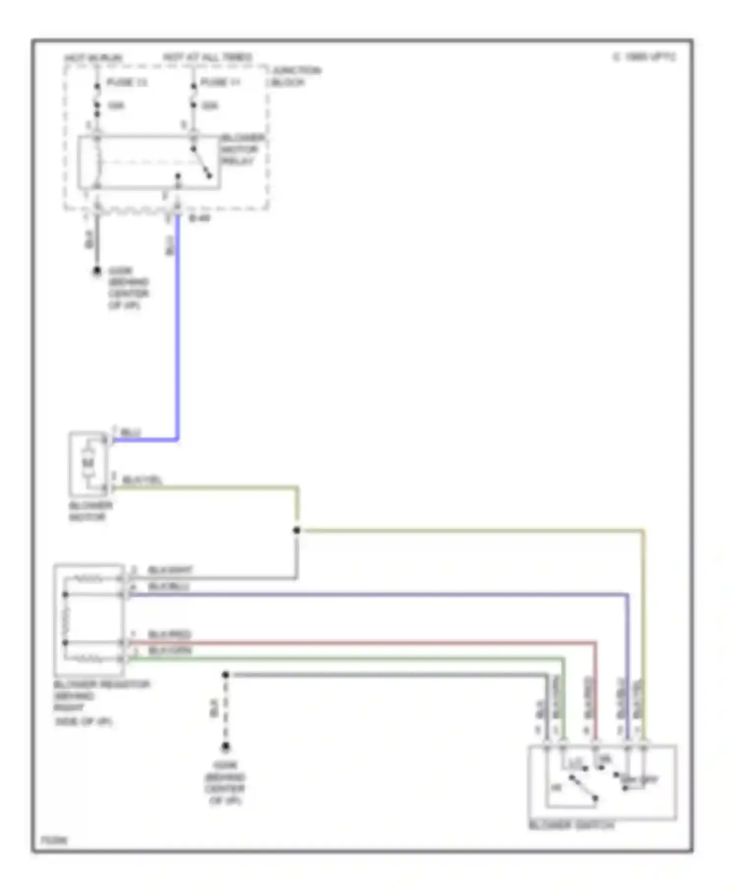 Wiring diagram blower resistor (behind right for Mitsubishi Eclipse II (1994-1999) (1 of 2)
