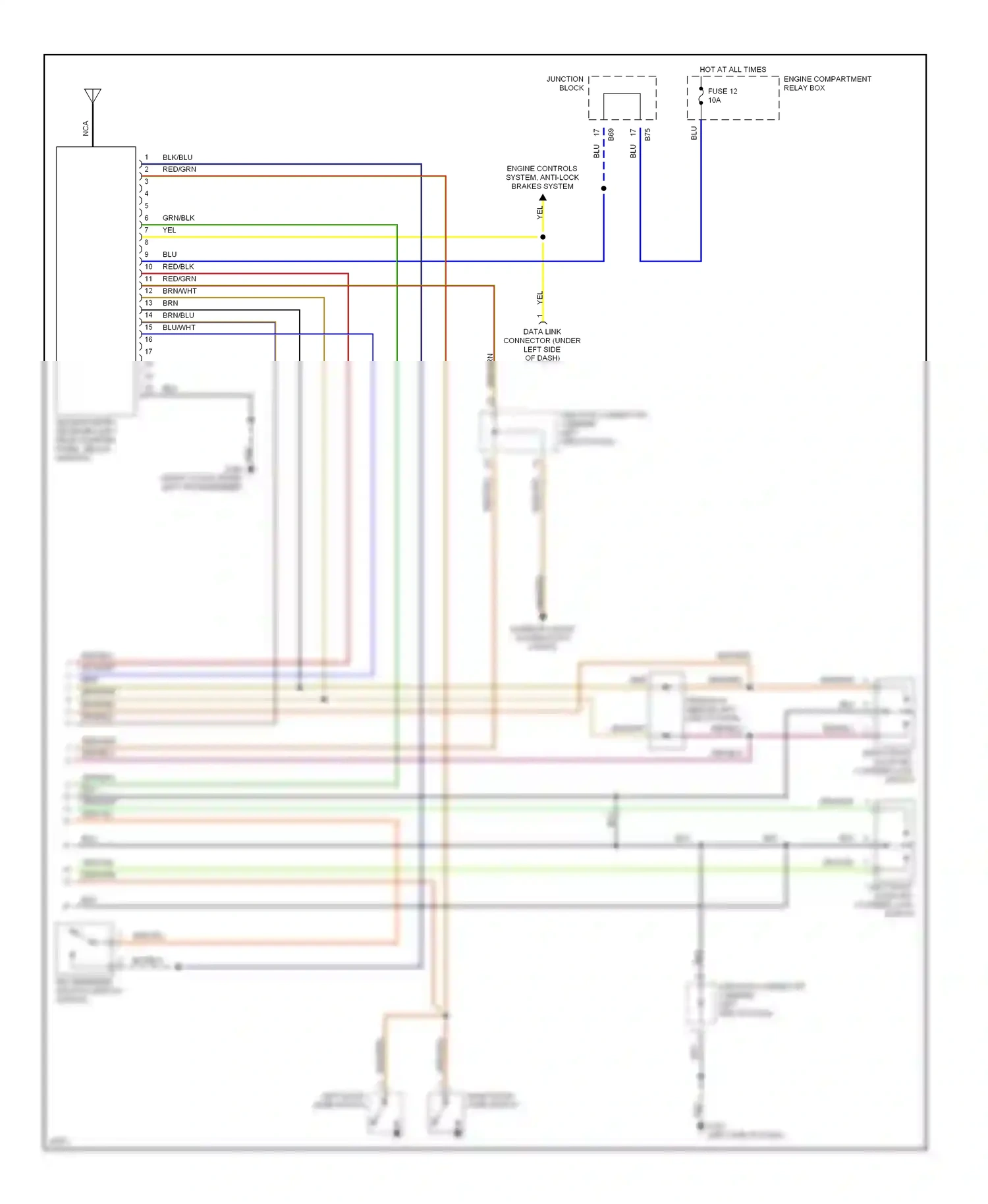 Mitsubishi Eclipse II (1994-1999) key reminder switch (ignition switch) wiring diagram  (1 of 2)