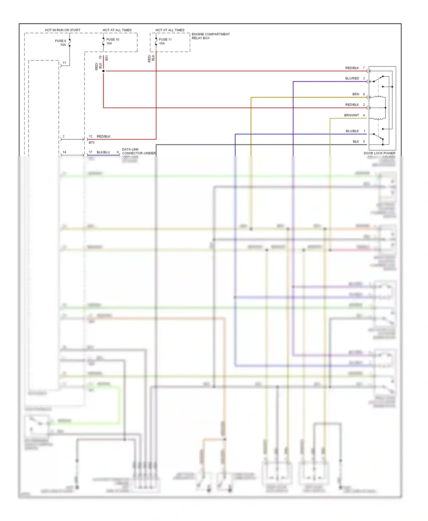 Mitsubishi Eclipse II (1994-1999) key reminder switch (ignition switch) wiring diagram  (2 of 2)