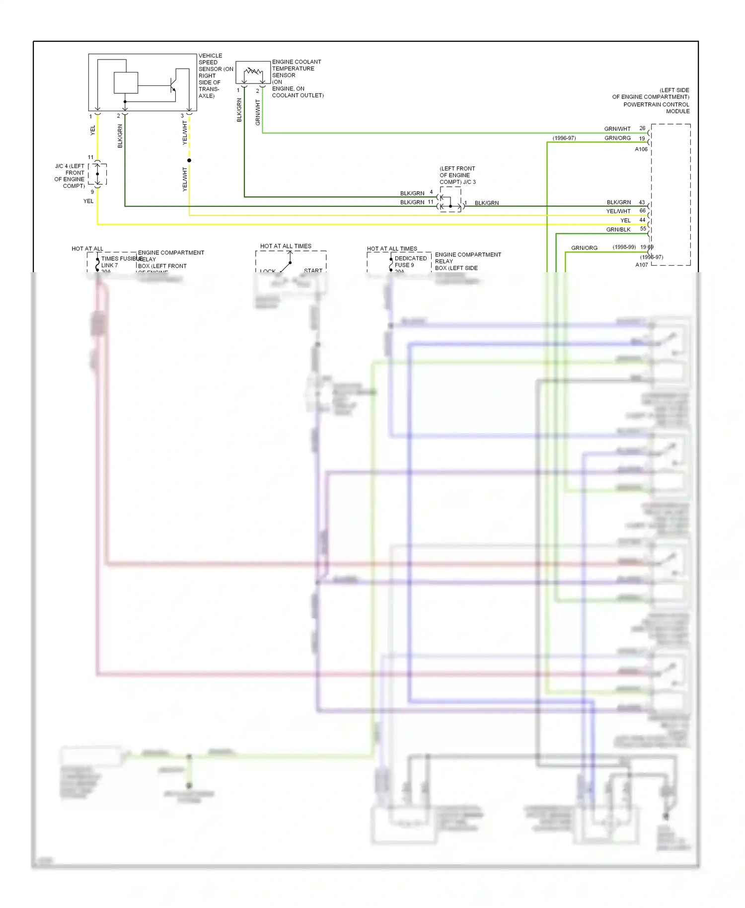 Mitsubishi Eclipse II (1994-1999) lock wiring diagram  (4 of 14)