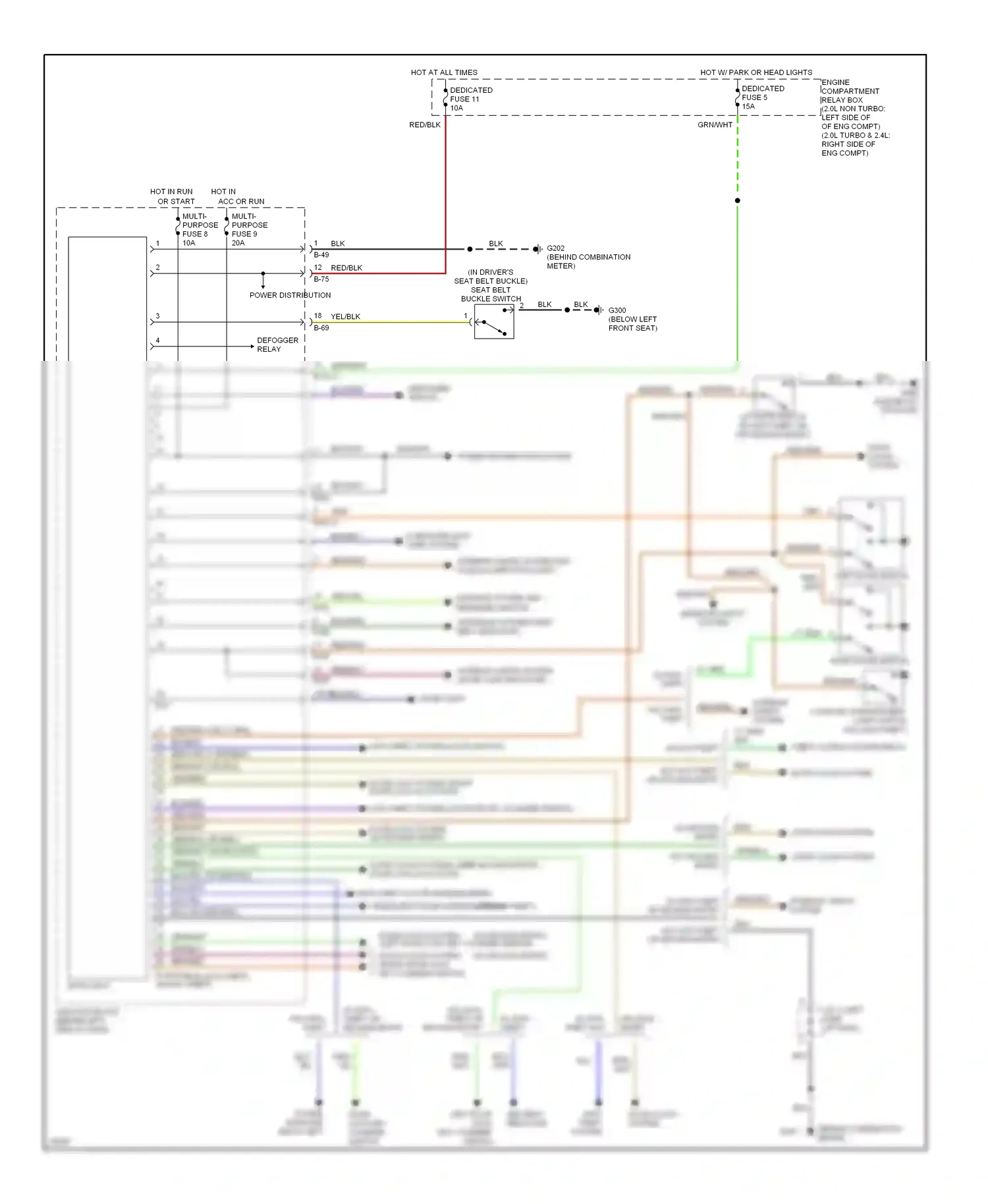Mitsubishi Eclipse II (1994-1999) warning system (key reminder switch) wiring diagram  (1 of 1)