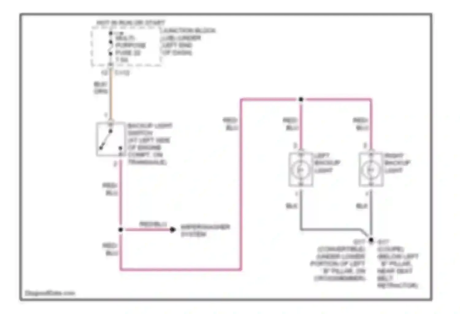 Eclipse Mitsubishi III (1999-2005): Back-up lamps circuit, m/t
