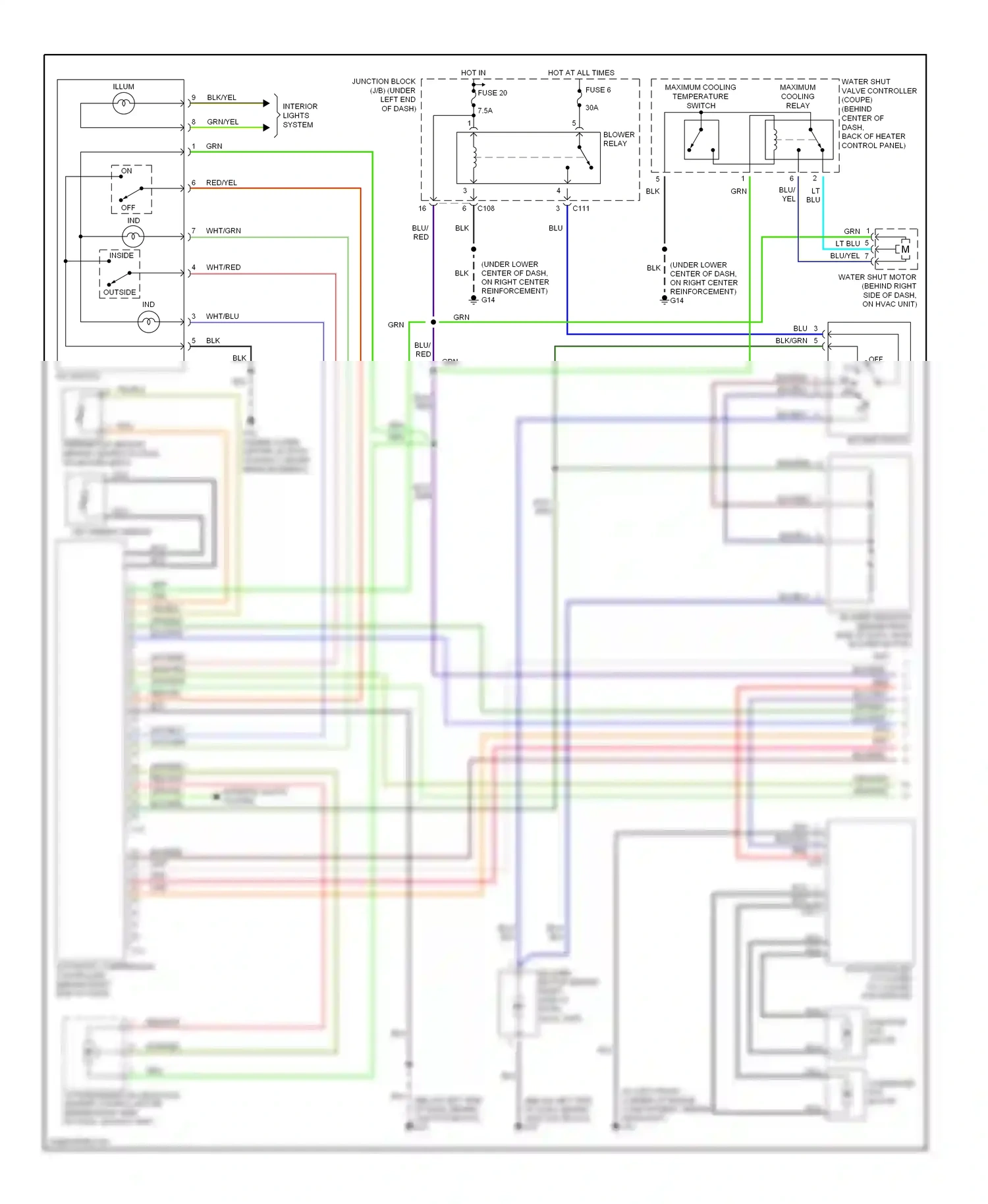 Mitsubishi Eclipse III (1999-2005) automatic compressor controller (behind right side of dash) wiring diagram  (2 of 3)